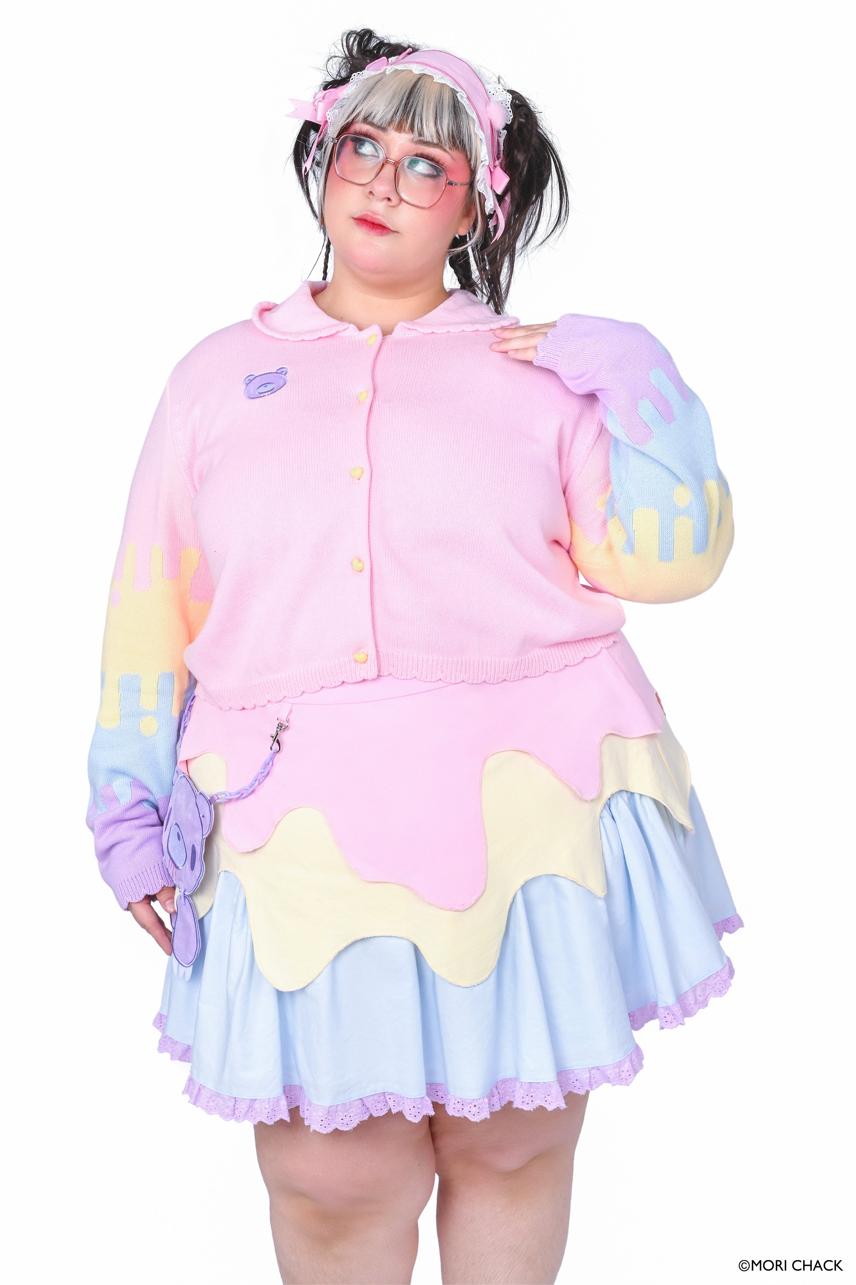 Gloomy Bear x My Violet  - Pastel Drip Skirt