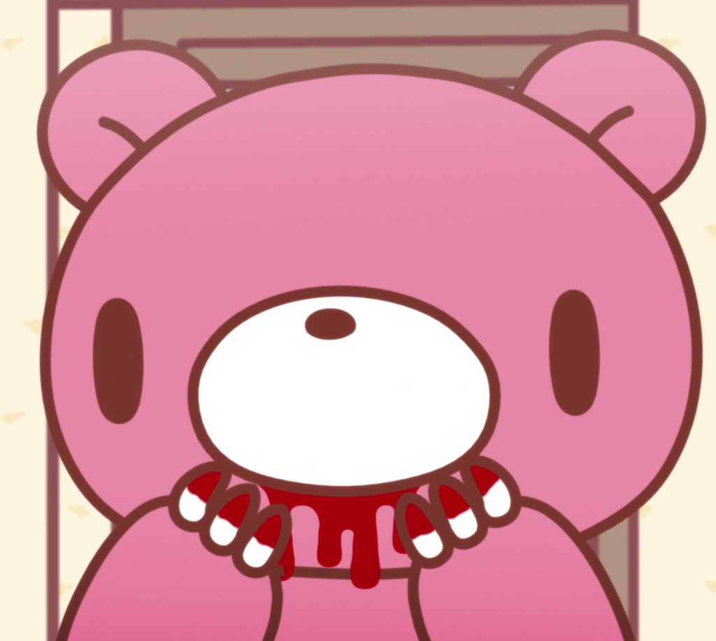 Gloomy Bear covered in blood