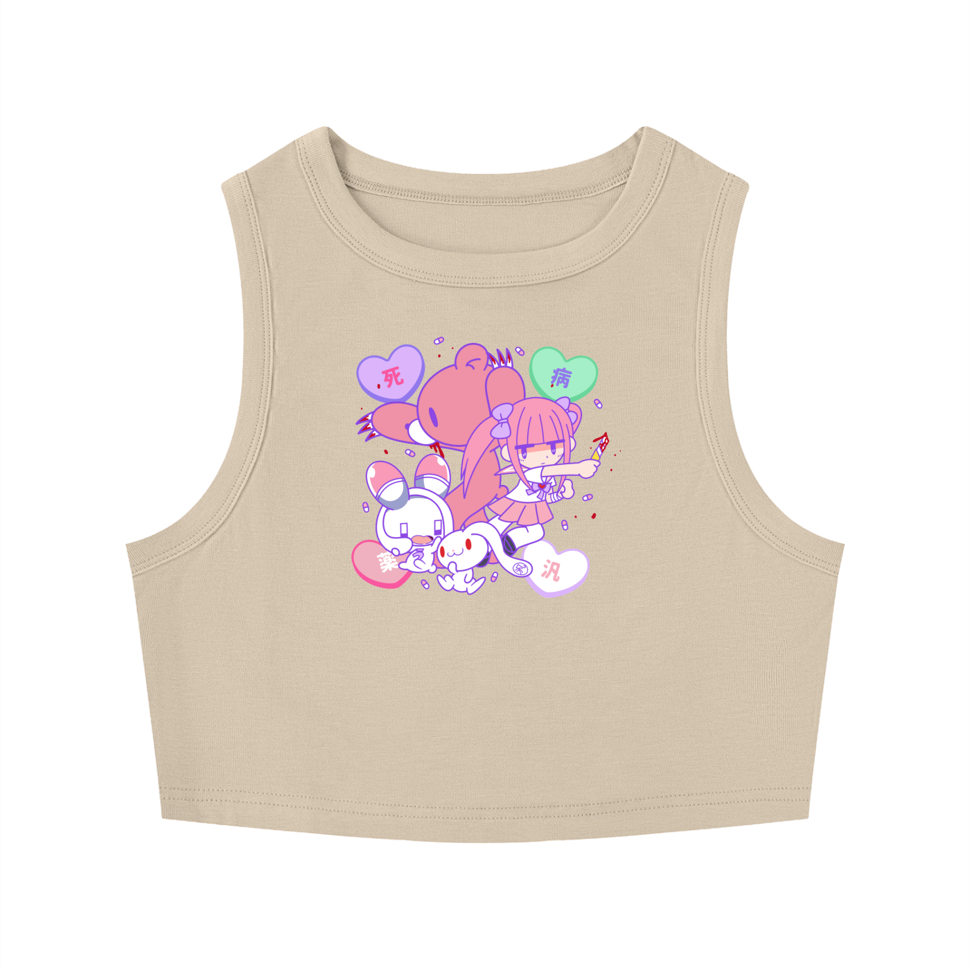Menhera x Gloomy Tight Crewneck Crop Tank Top