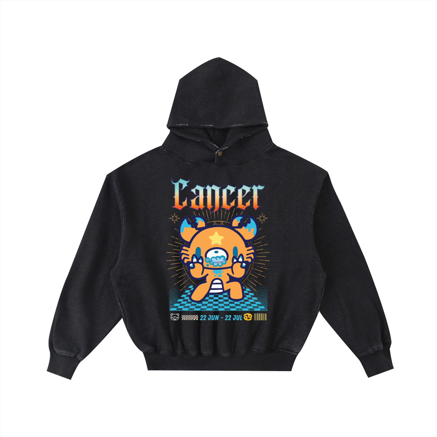 Gloomy Bear Cancer Washed Fleece Hoodie