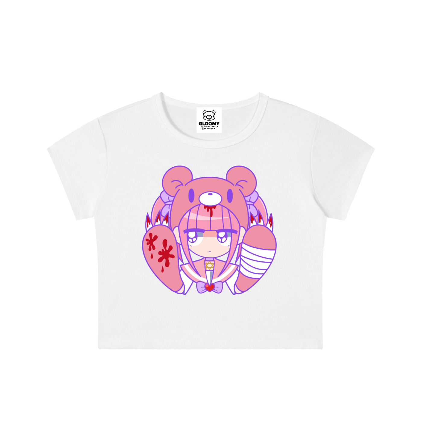 Menhera x Gloomy Snow Washed Crop Top