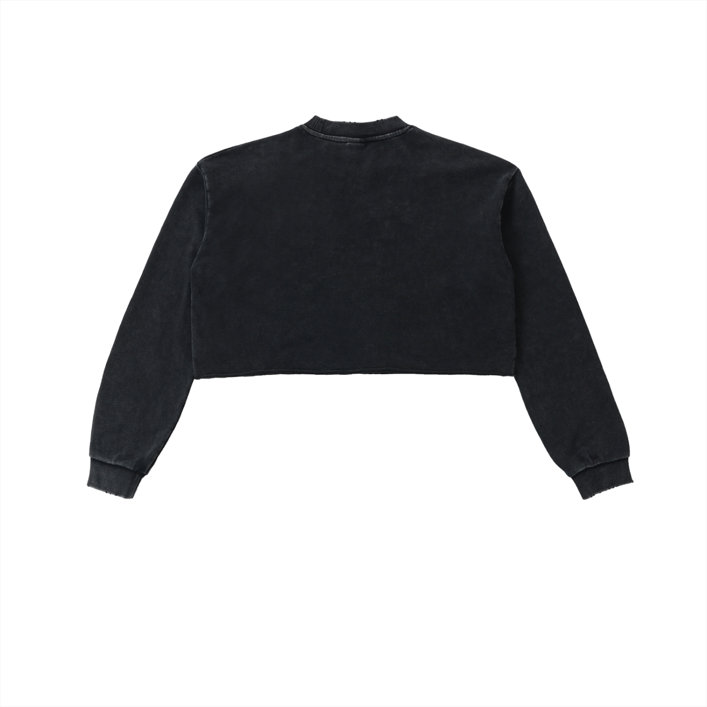Menhera x Gloomy Snow Washed Raw Edge Cropped Sweatshirt