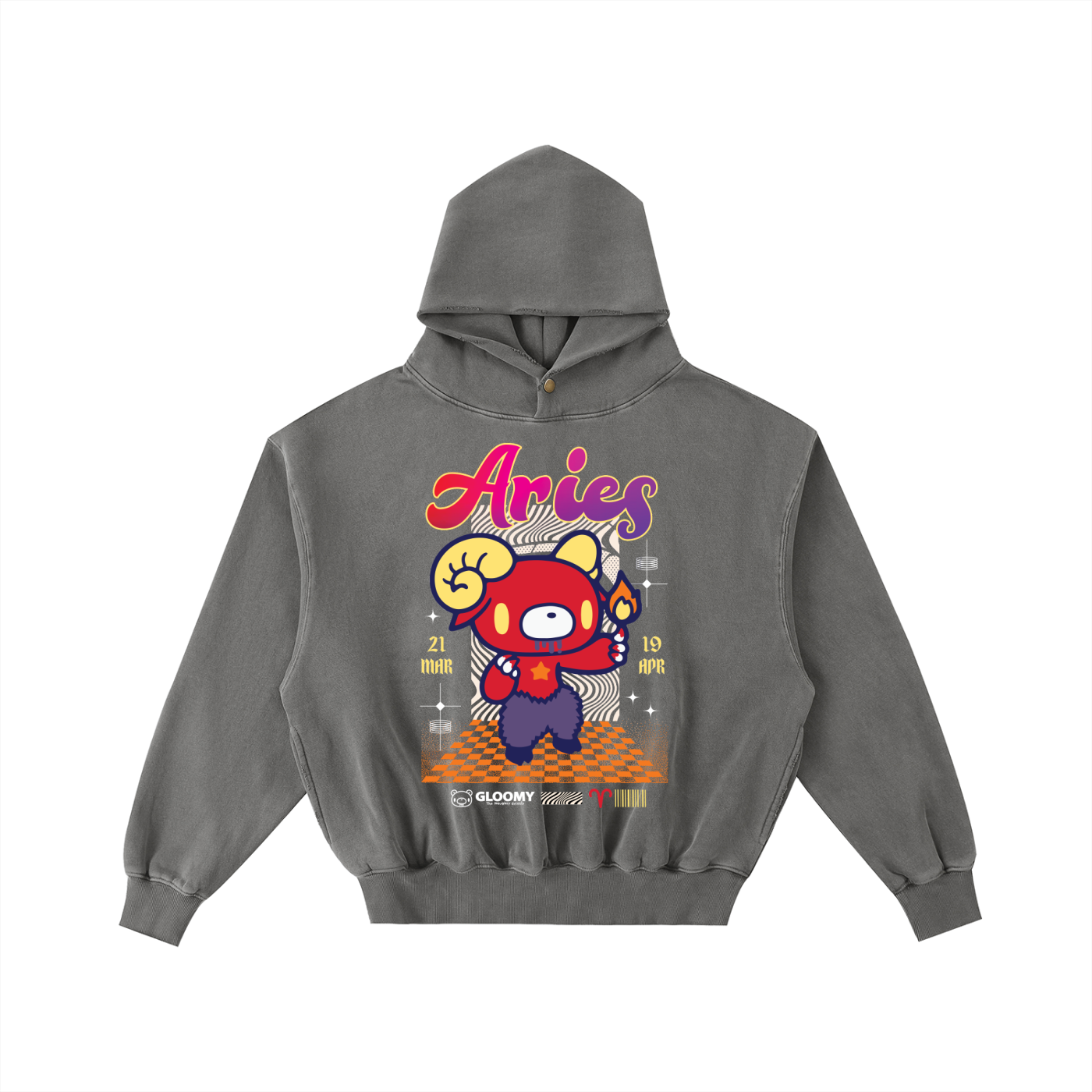 Frayed Enzyme Washed Fleece Hoodie