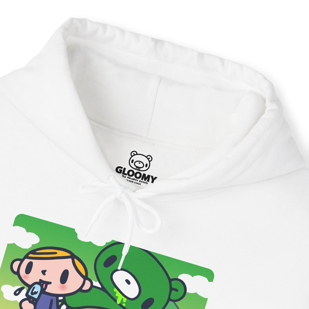 Sneak Up Green Gloomy Bear Hooded Sweatshirt