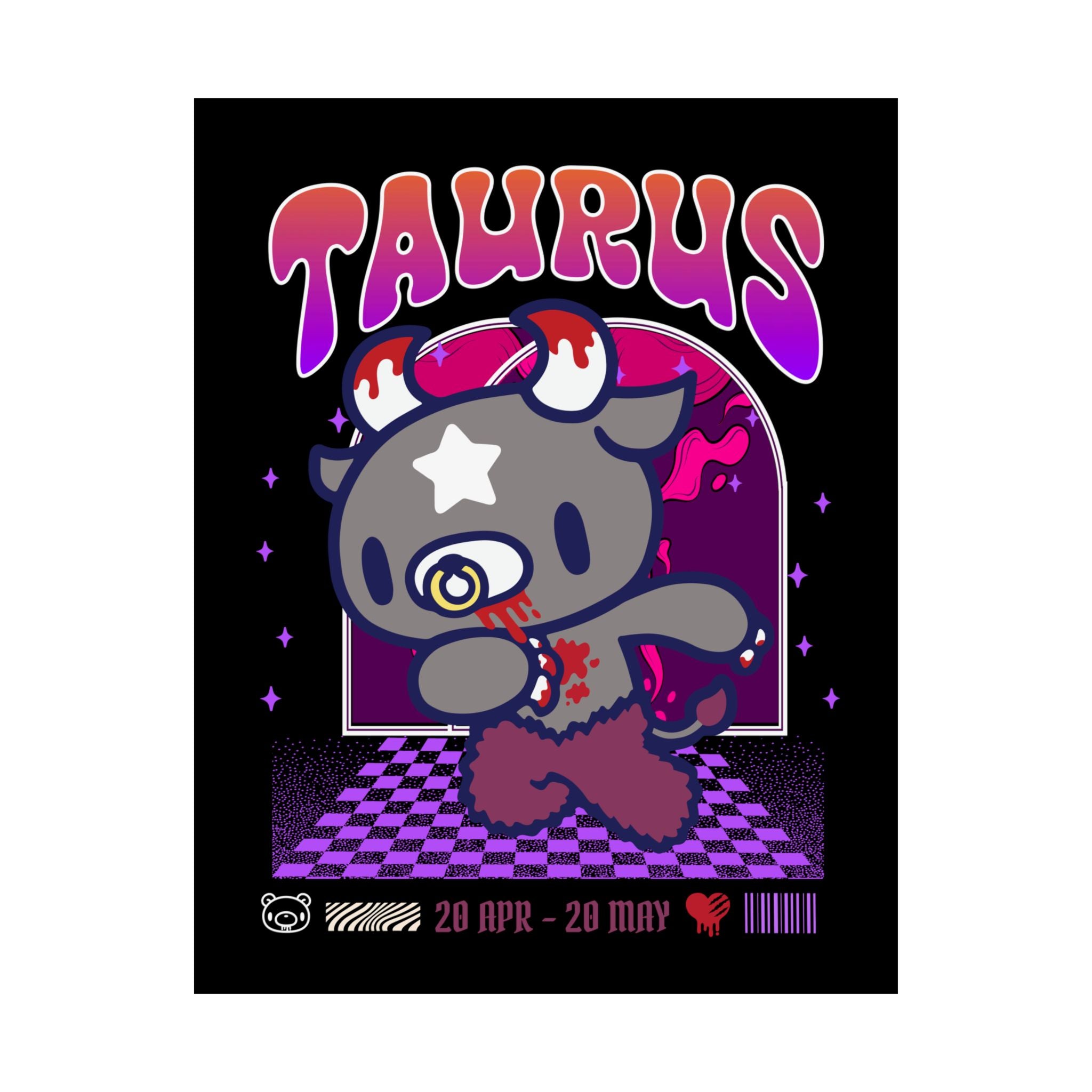 Gloomy Taurus Zodiac Satin Posters (300gsm)