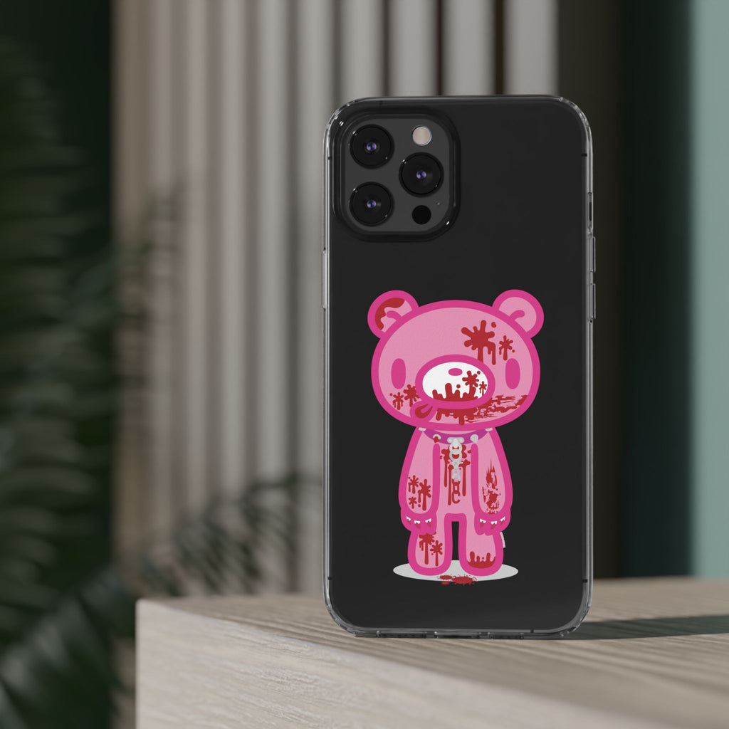 Pink Gloomy Bear Bloody - Clear Phone Case