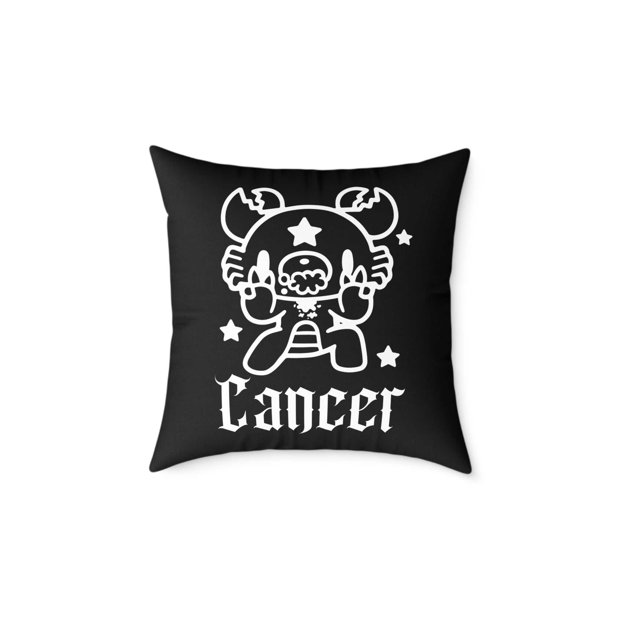 Gloomy Cancer Zodiac Square Poly Canvas Pillow