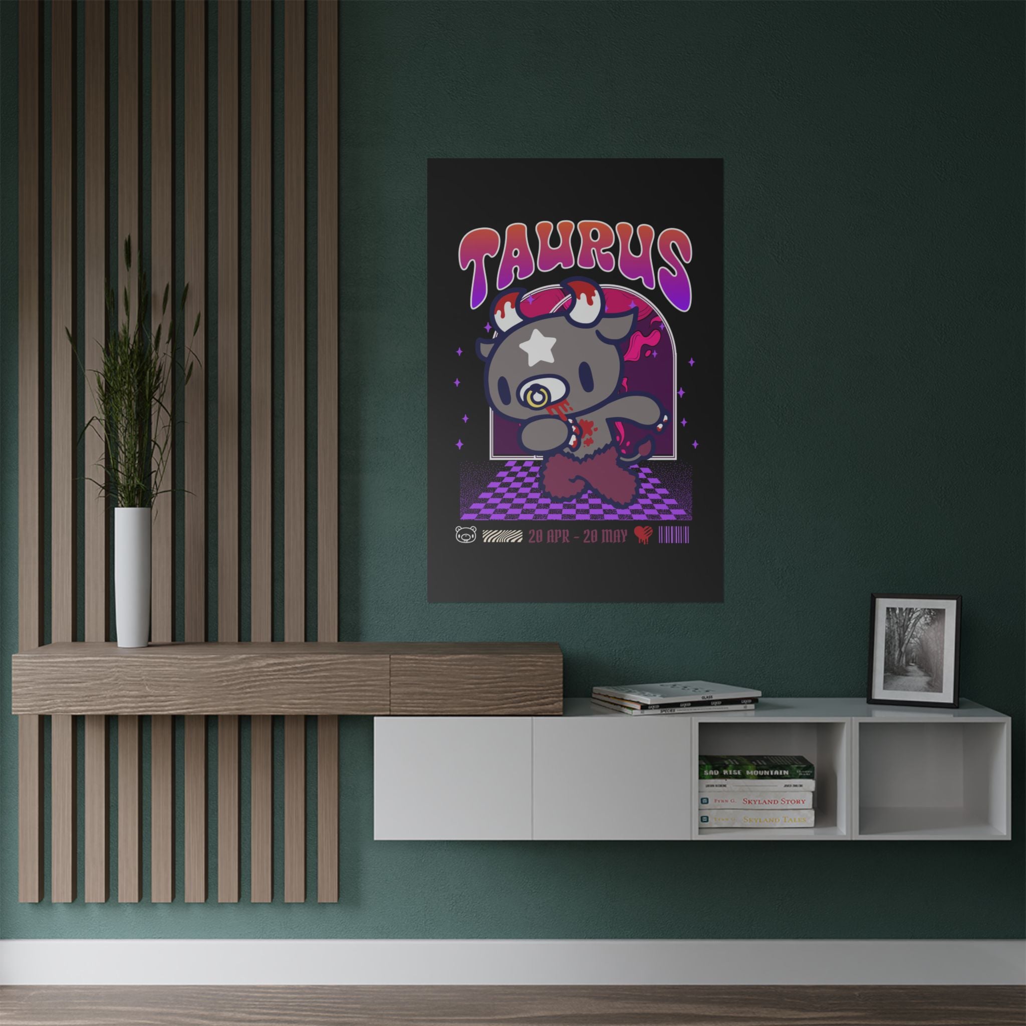 Gloomy Taurus Zodiac Satin Posters (300gsm)