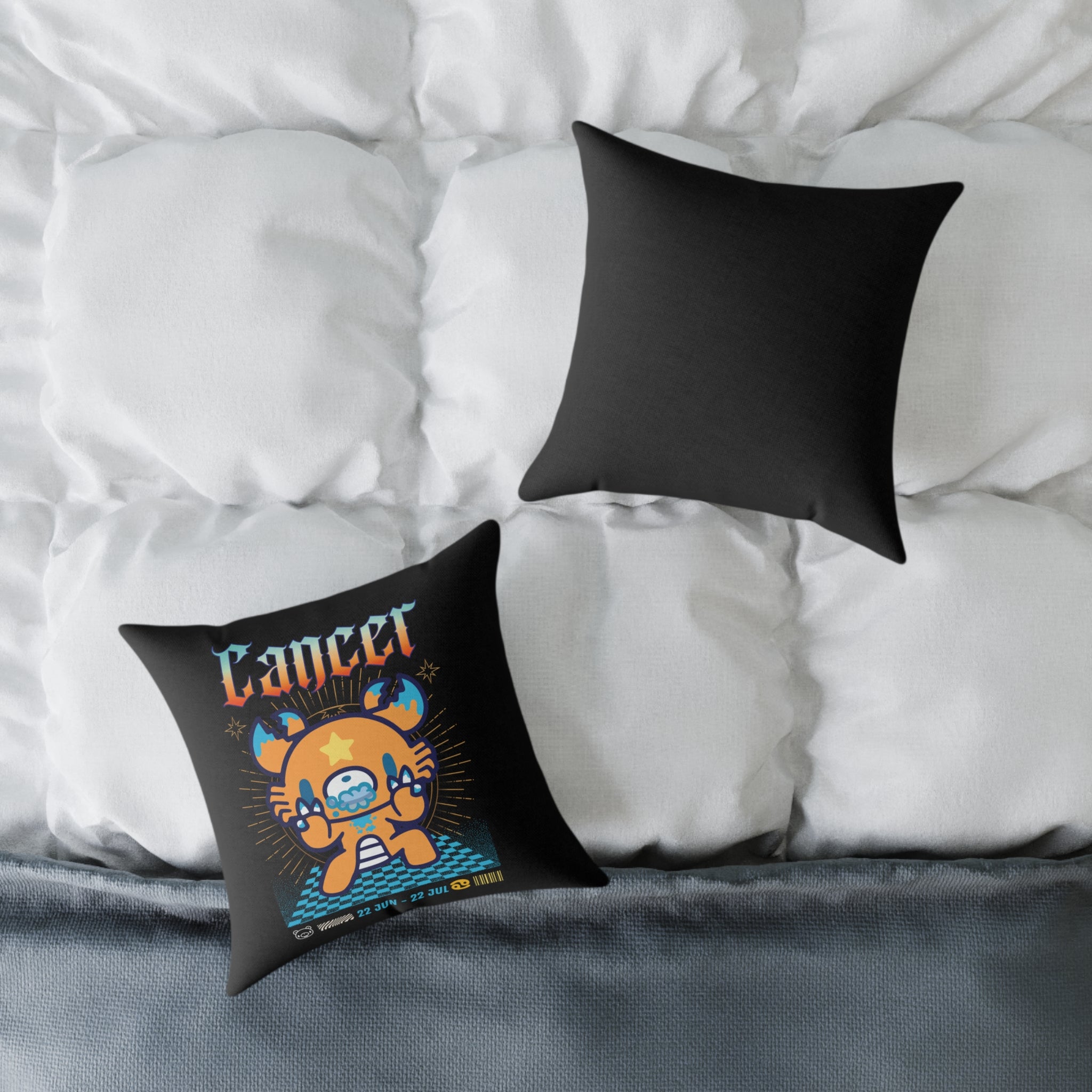 Gloomy Cancer Zodiac Square Poly Canvas Pillow