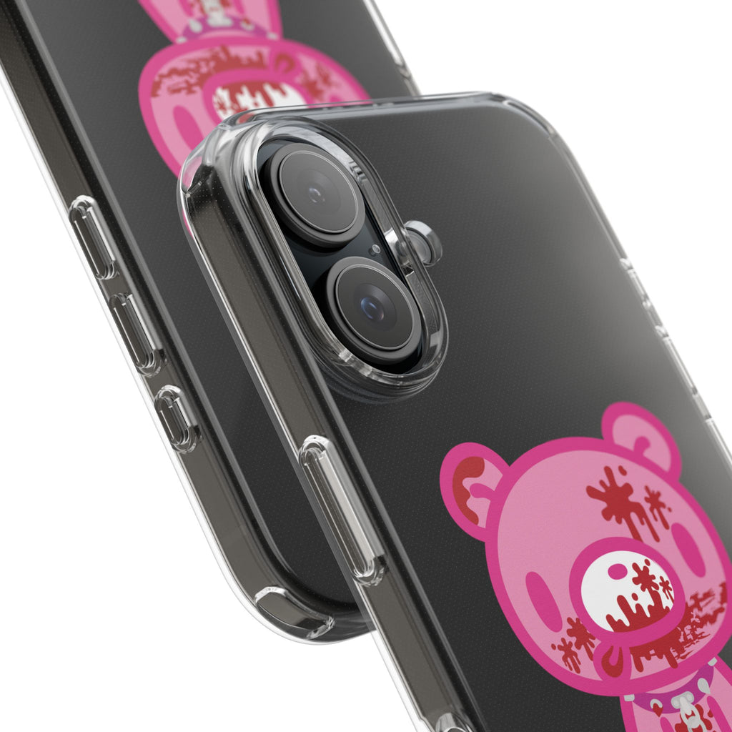 Pink Gloomy Bear Bloody - Clear Phone Case