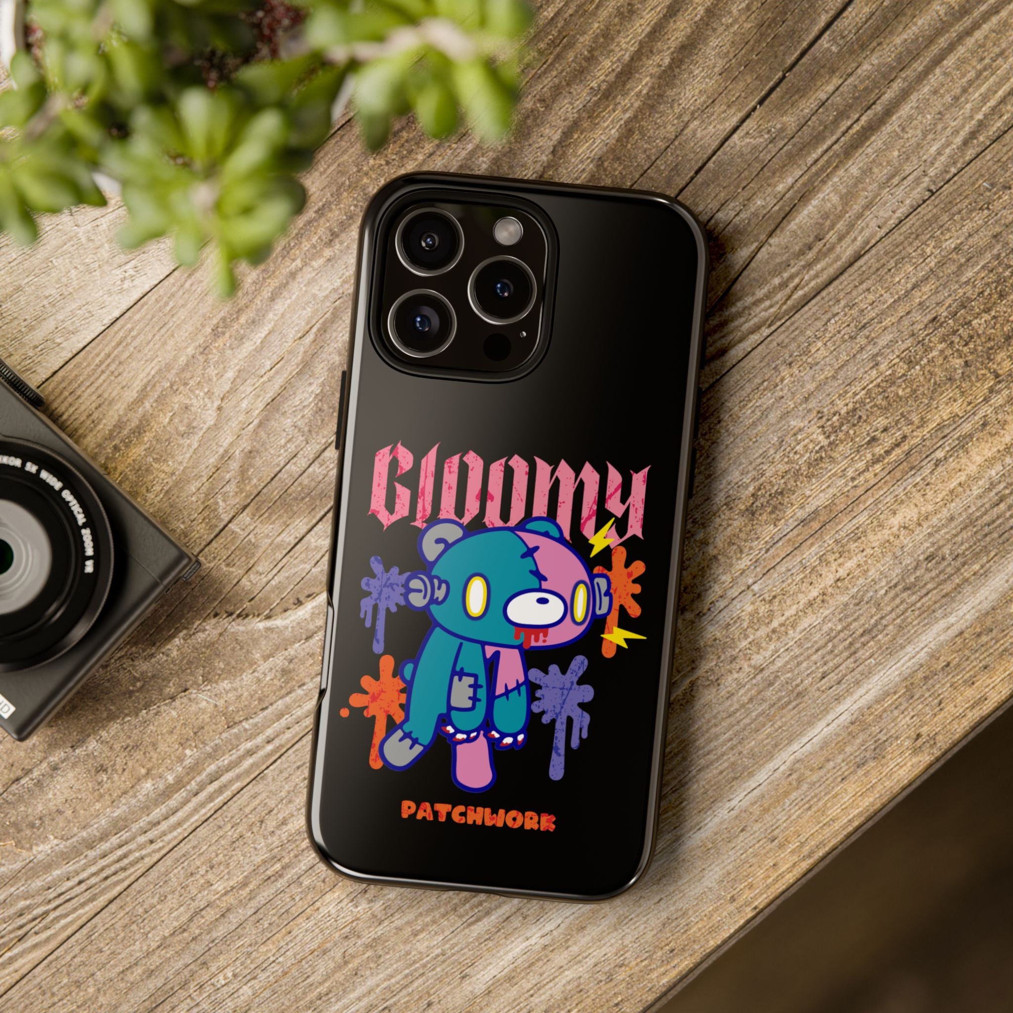 gloomy bear Halloween patchwork Phone Case