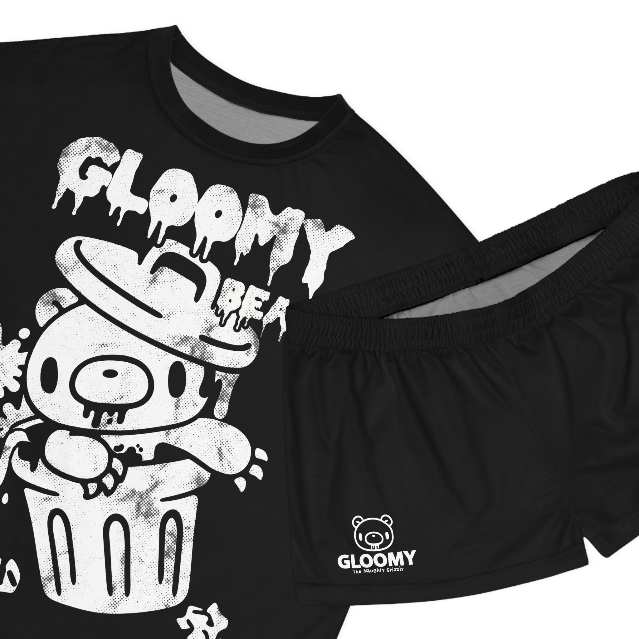 Gloomy Trash Bin - Women's Short Pajama Set (AOP)