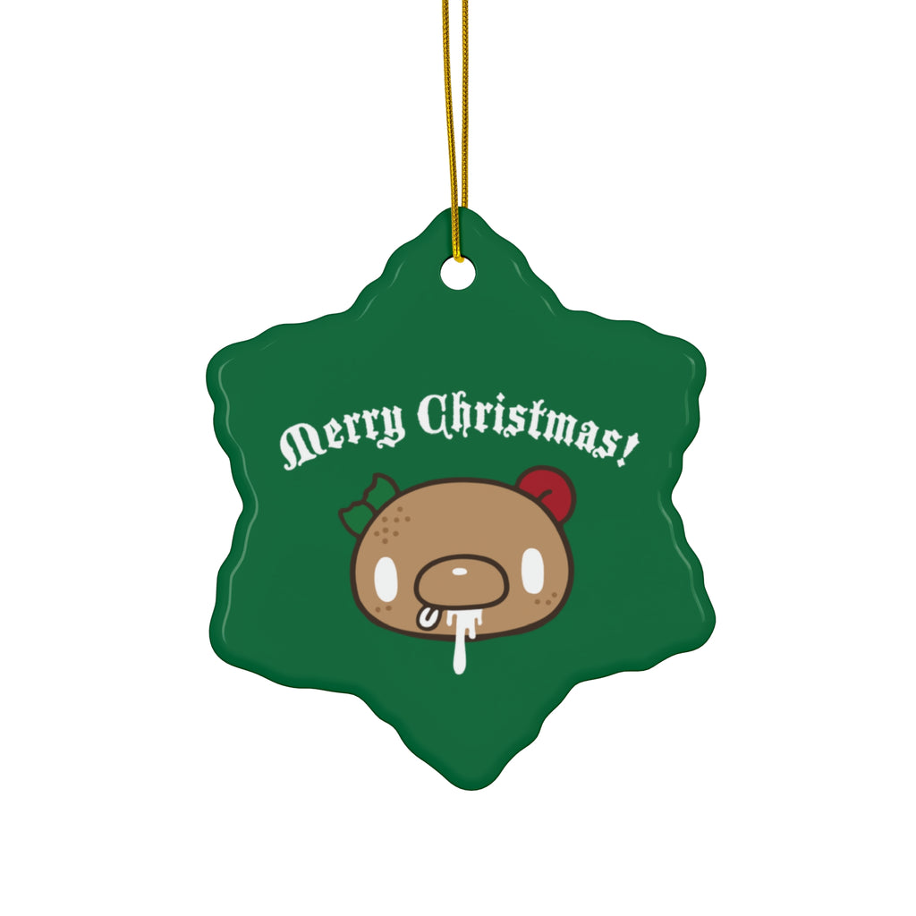 Gloomy Bear Christmas Ceramic Ornament, 4 Shapes