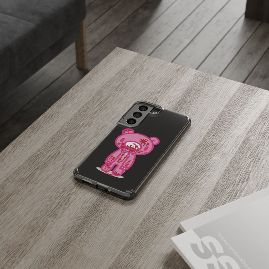 Pink Gloomy Bear Bloody - Clear Phone Case