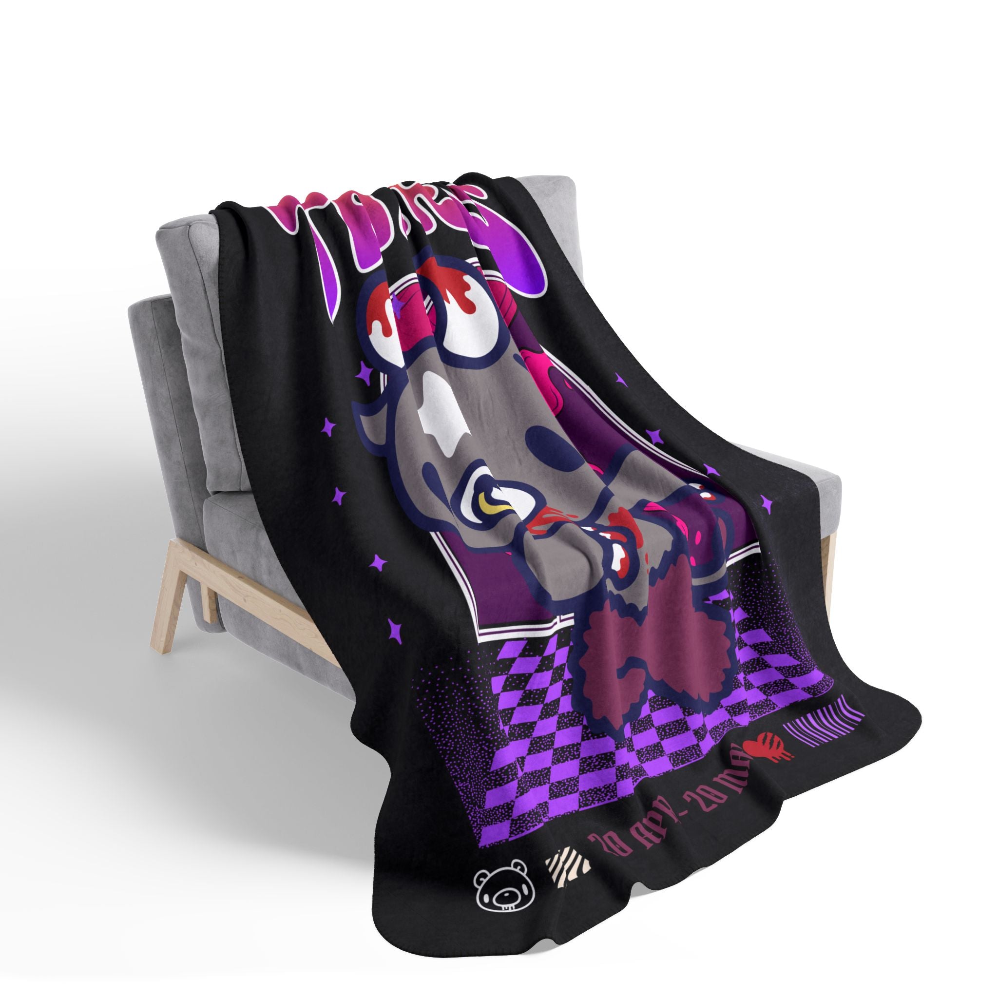 Gloomy Bear Taurus Zodiac Fleece Sherpa Blanket