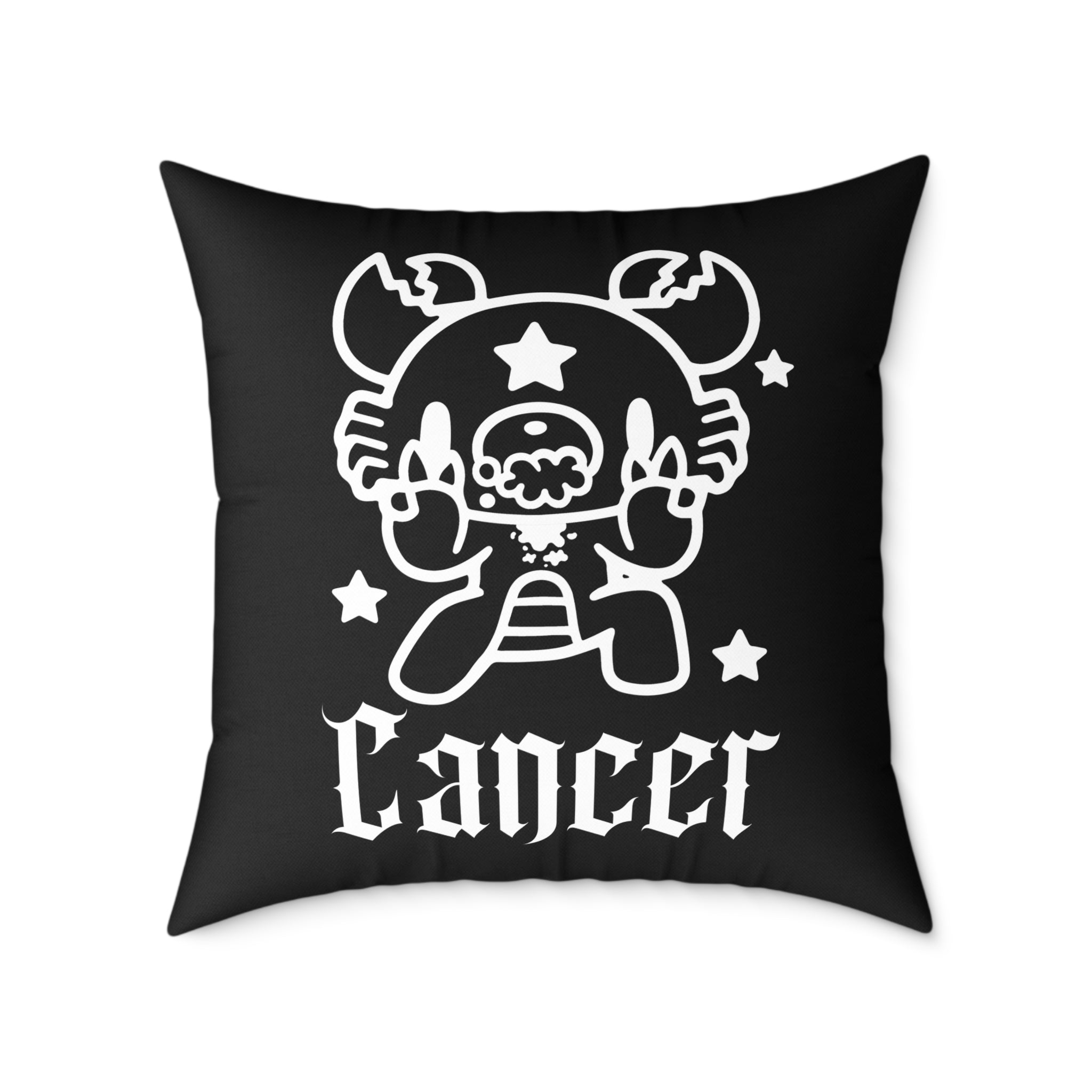 Gloomy Cancer Zodiac Square Poly Canvas Pillow