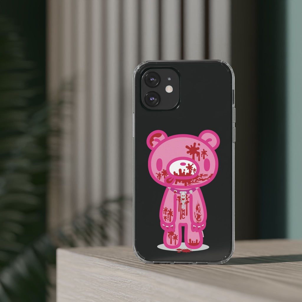 Pink Gloomy Bear Bloody - Clear Phone Case