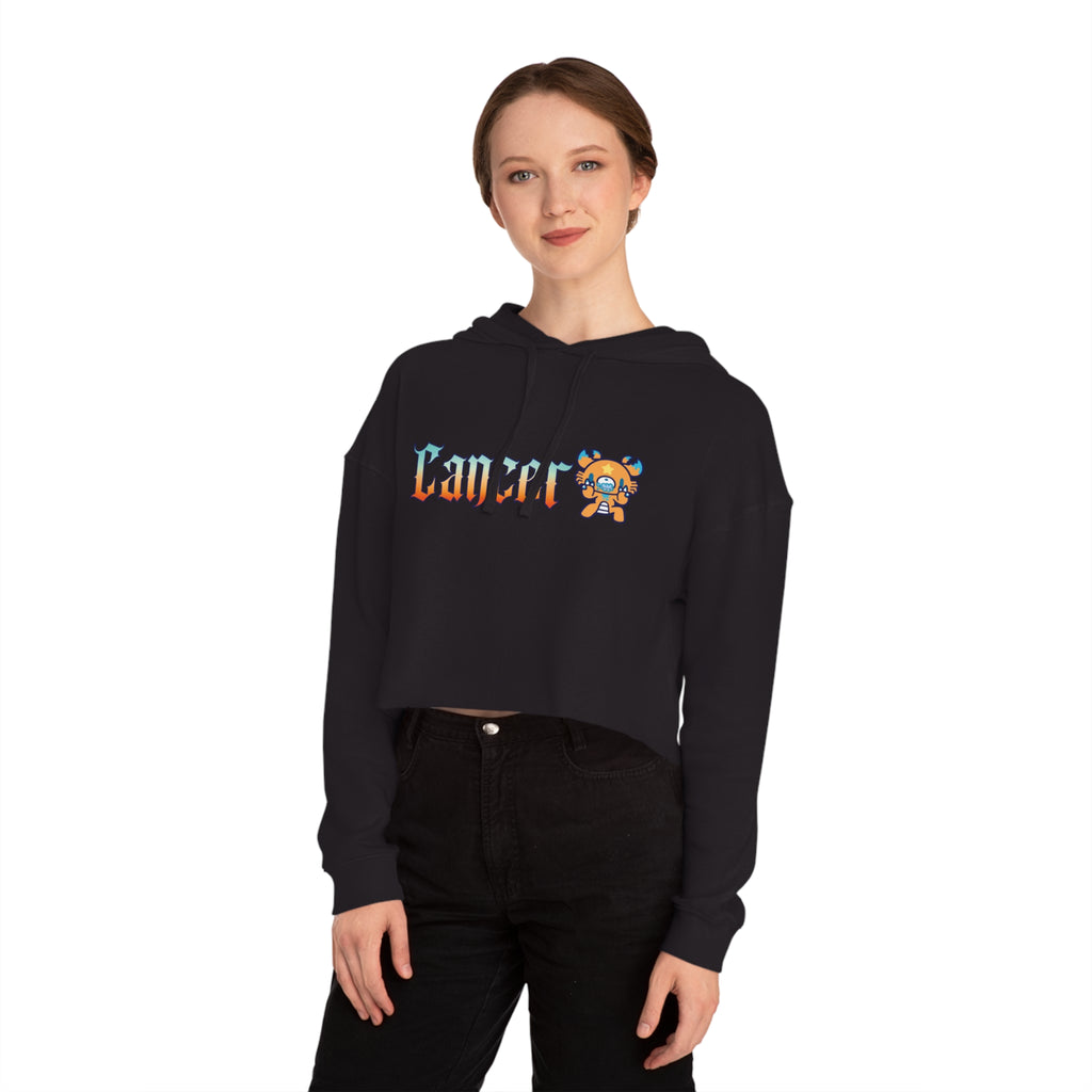 Gloomy Cancer Zodiac Women’s Cropped Hooded Sweatshirt