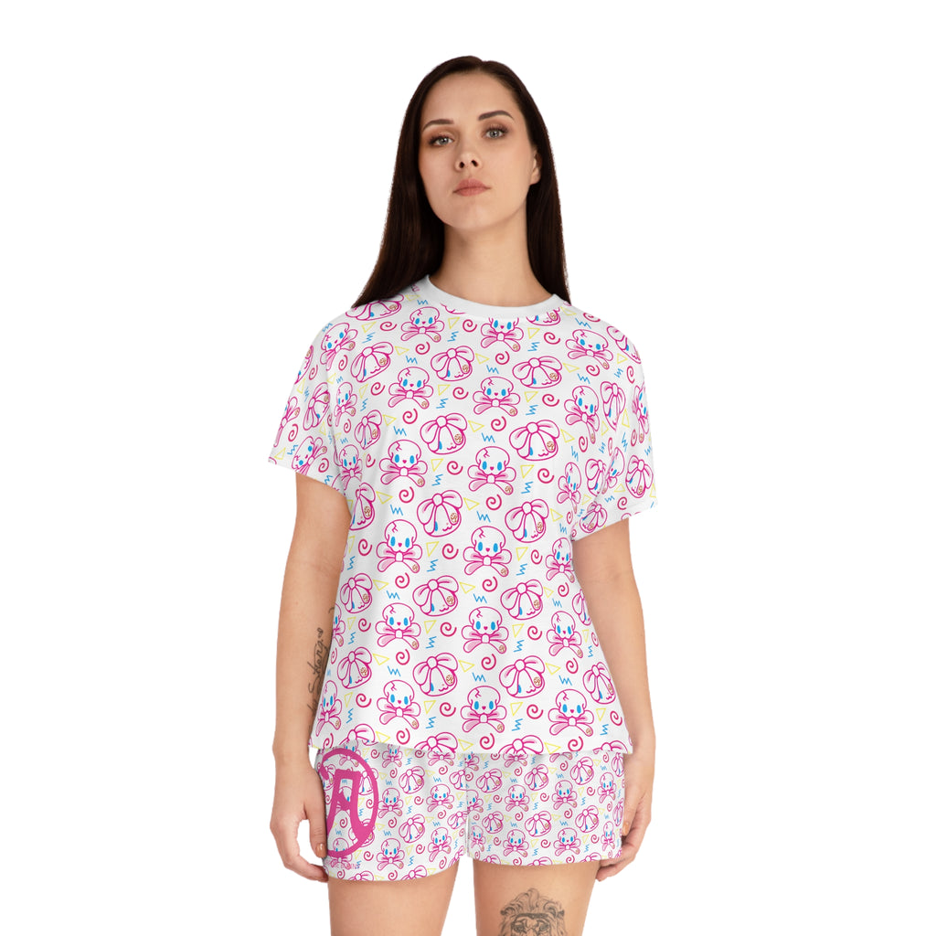 All Purpose Bunny Neon Pastel - Women's Short Pajama Set (AOP)