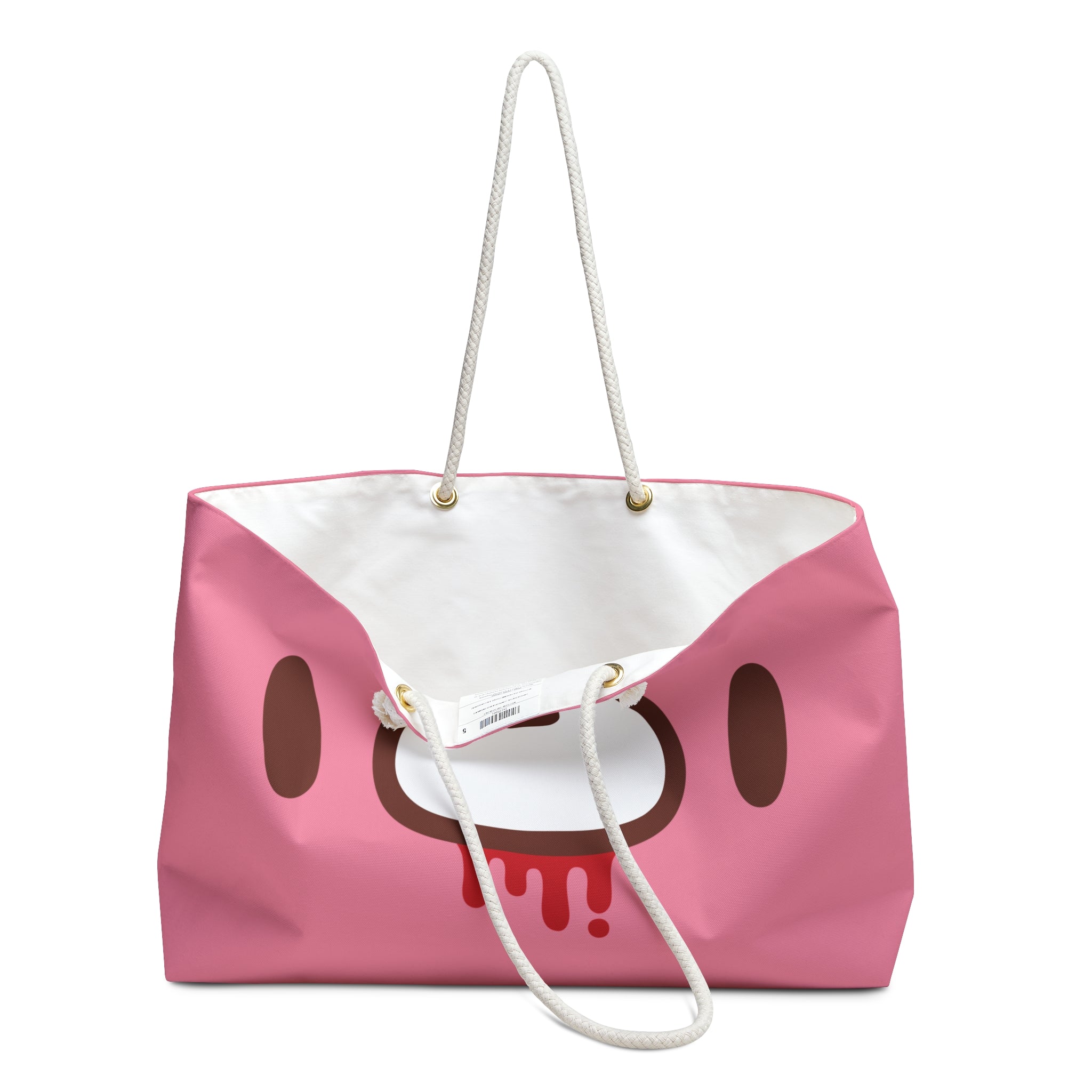 Gloomy Face Pink Pattern Weekender Beach Bag