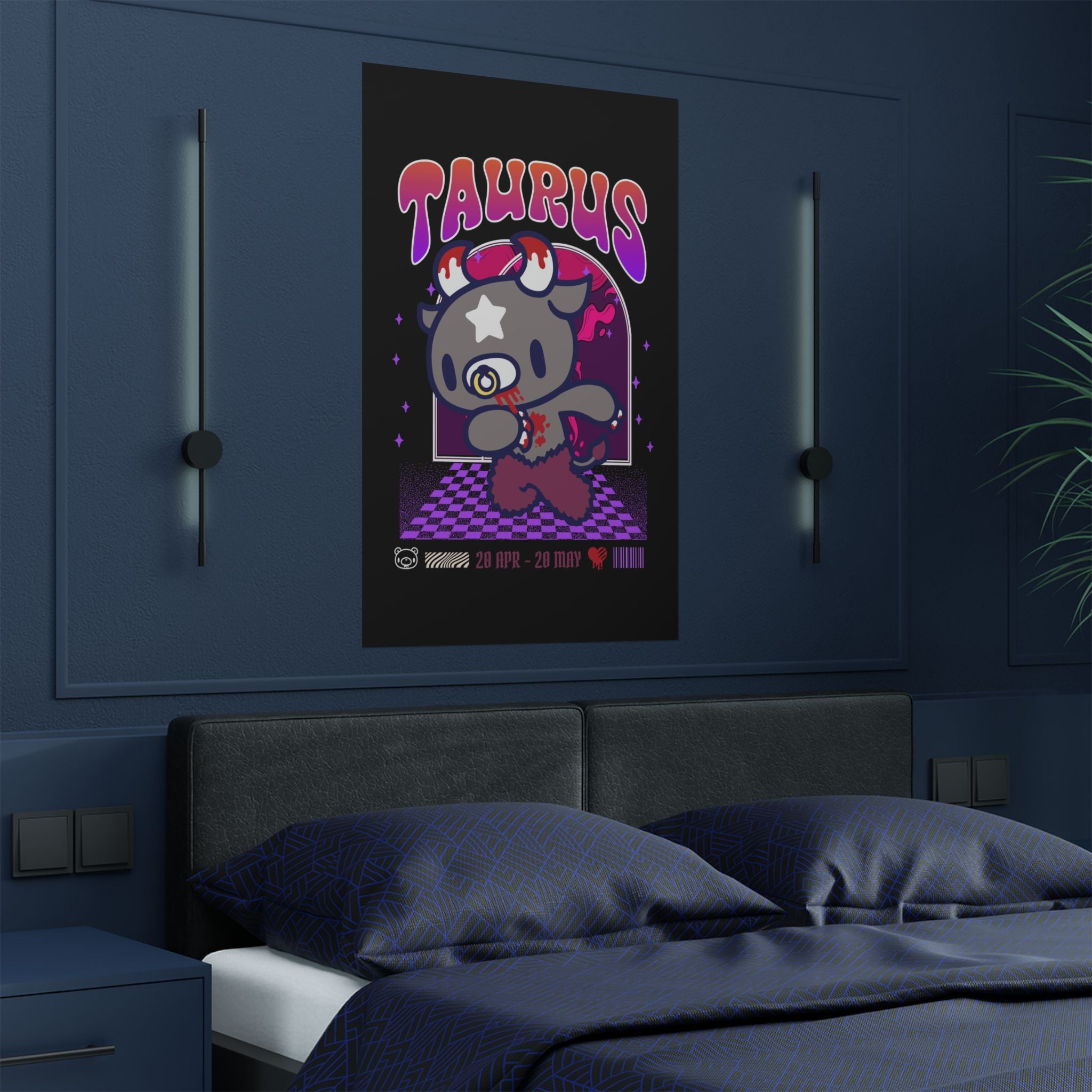 Gloomy Taurus Zodiac Satin Posters (300gsm)