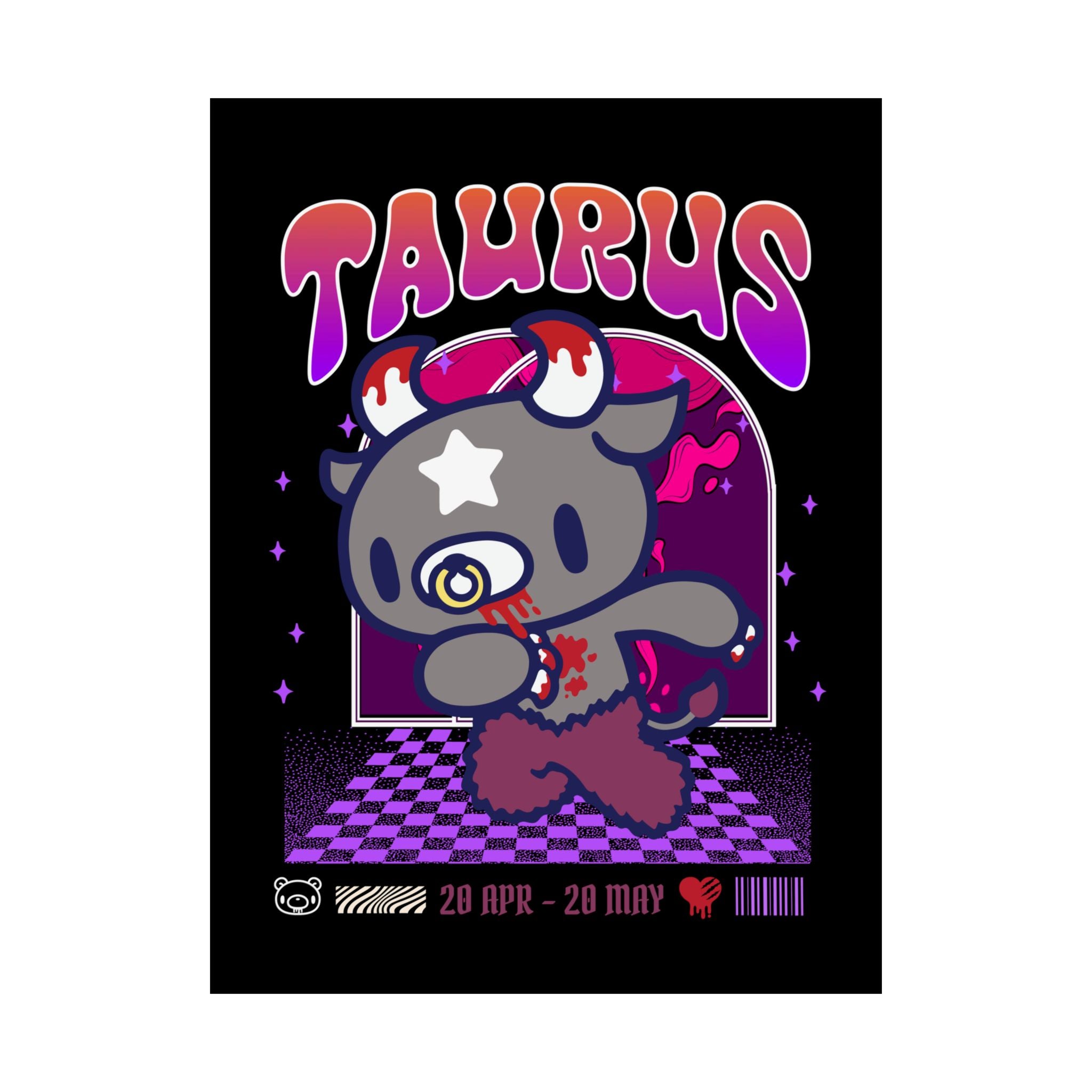 Gloomy Taurus Zodiac Satin Posters (300gsm)