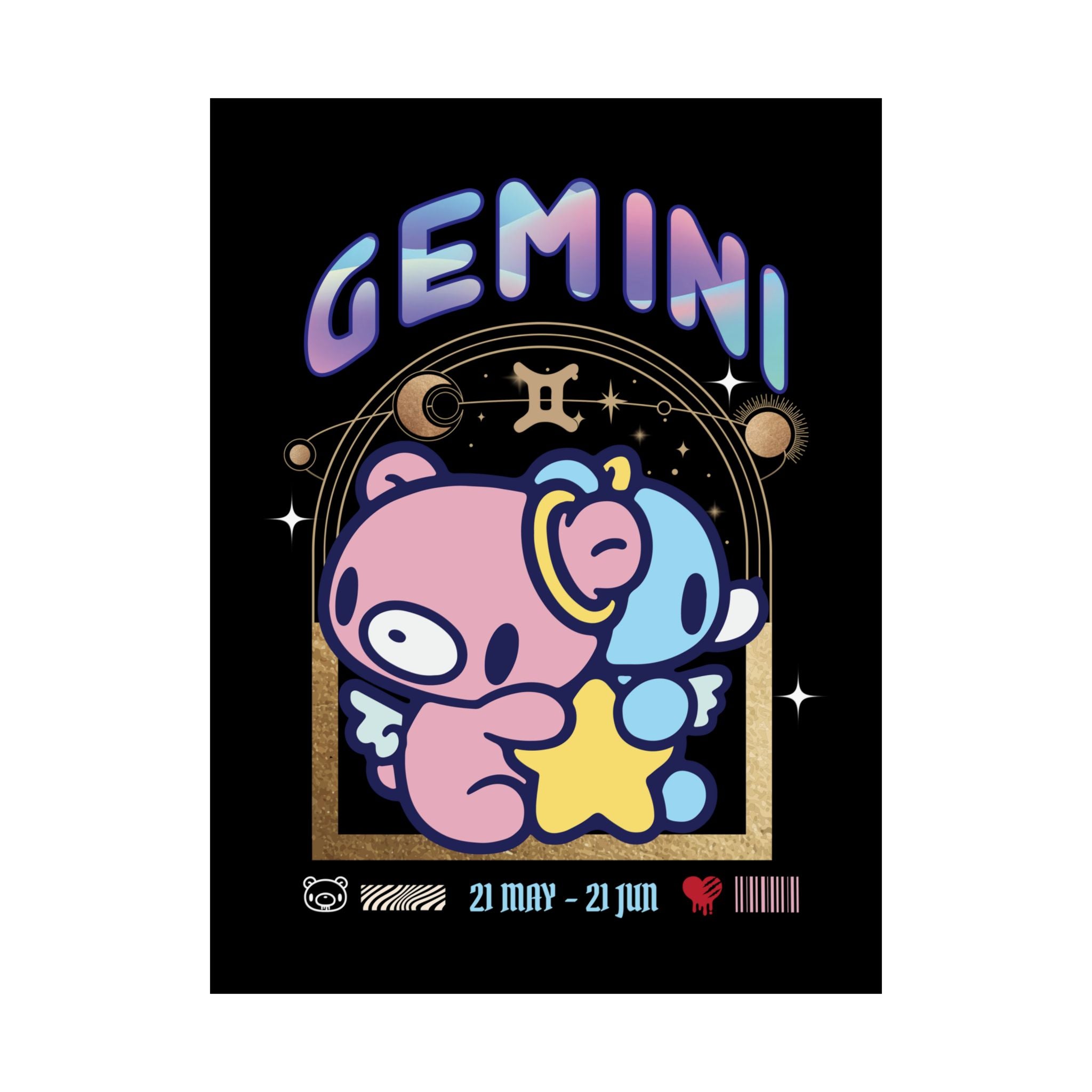 Gloomy gemini Zodiac Satin Posters (300gsm)
