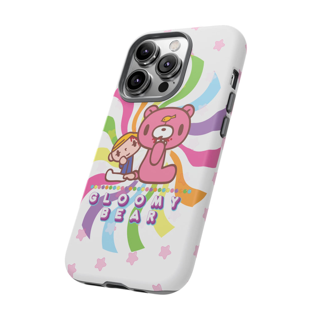 Swirly Rainbow Gloomy Bear - Tough Phone Case