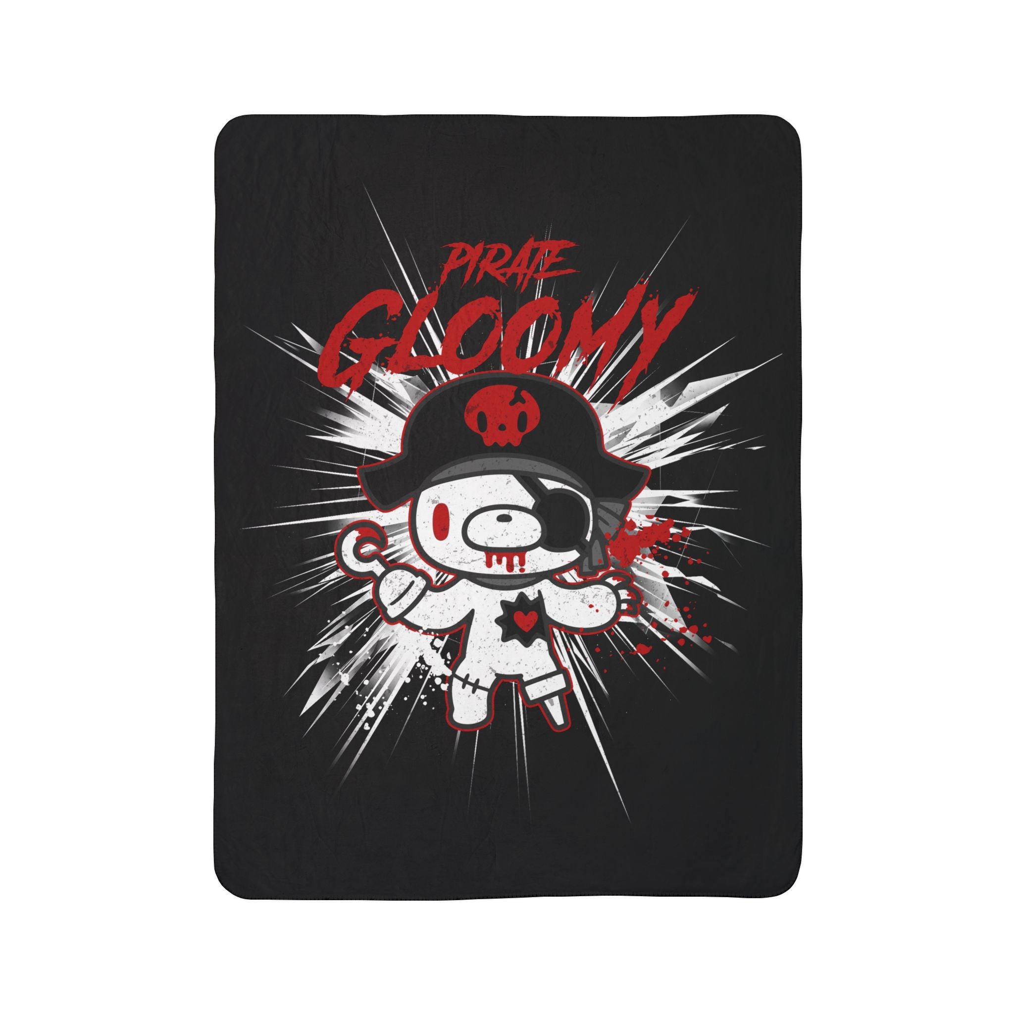 Pirate Gloomy Bear halloween Fleece Sherpa Blanket