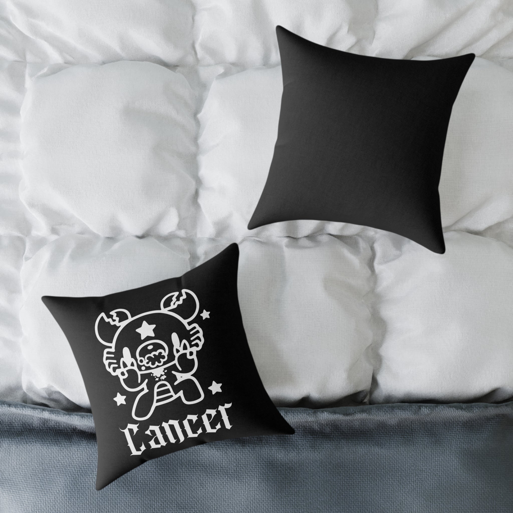 Gloomy Cancer Zodiac Square Poly Canvas Pillow