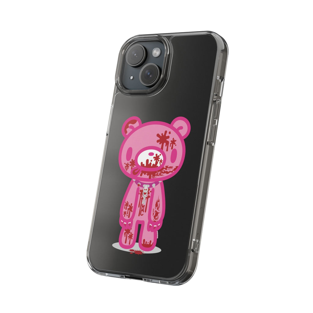 Pink Gloomy Bear Bloody - Clear Phone Case