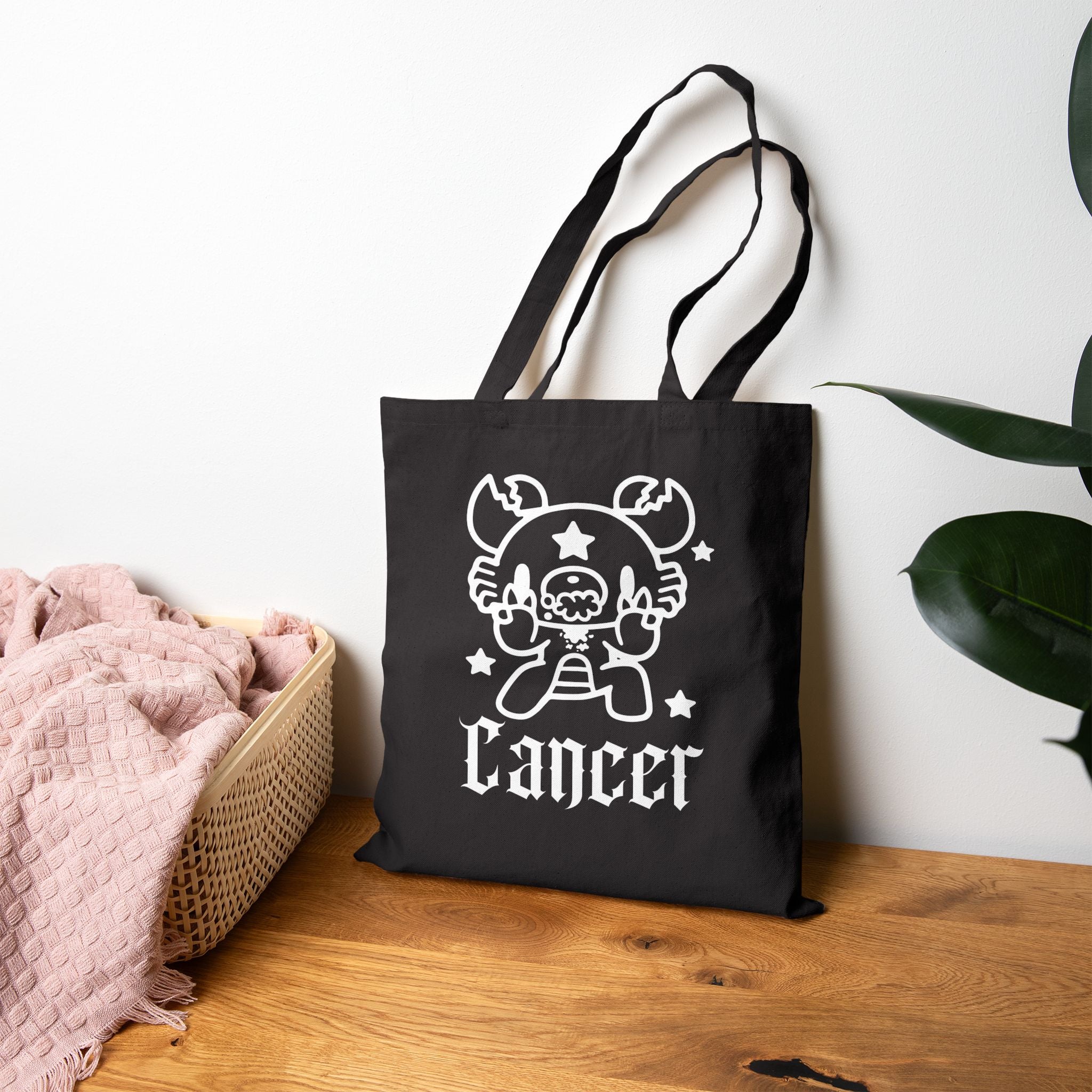 Gloomy Zodiac Cancer Canvas Tote Bag