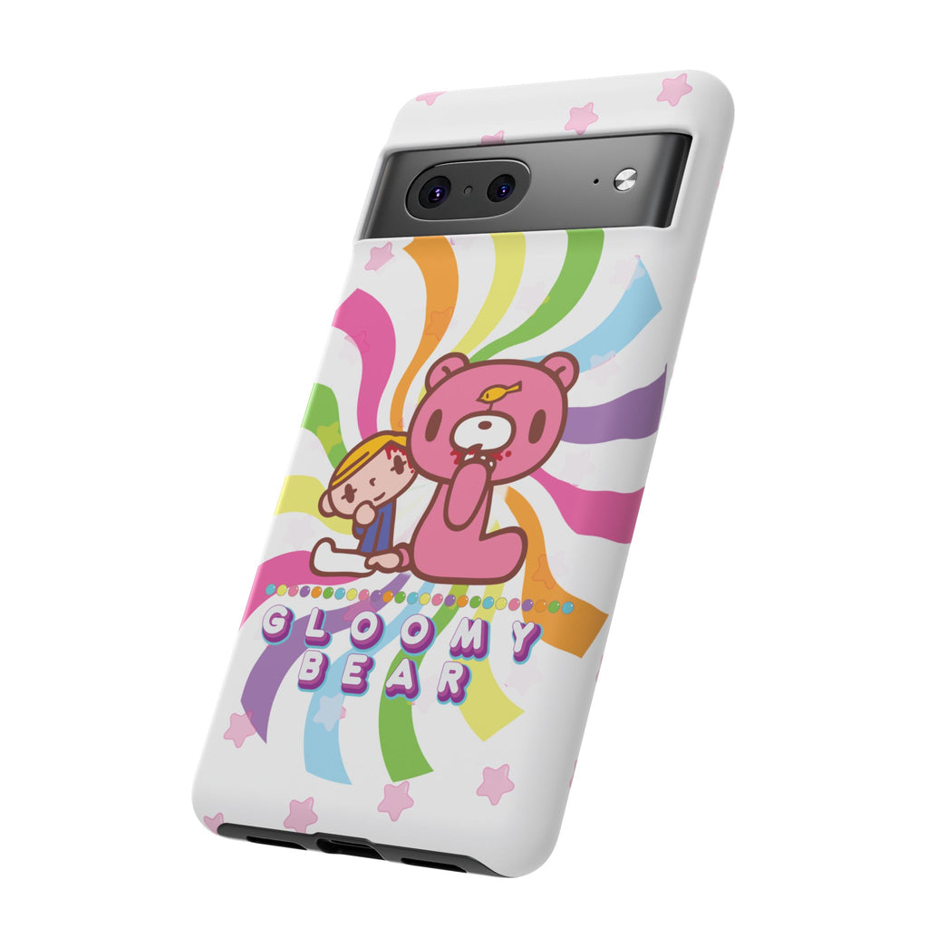 Swirly Rainbow Gloomy Bear - Tough Phone Case