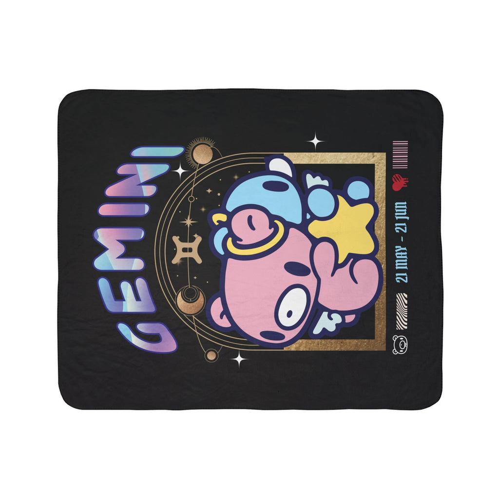 Gloomy Bear gemini Zodiac Fleece Sherpa Blanket