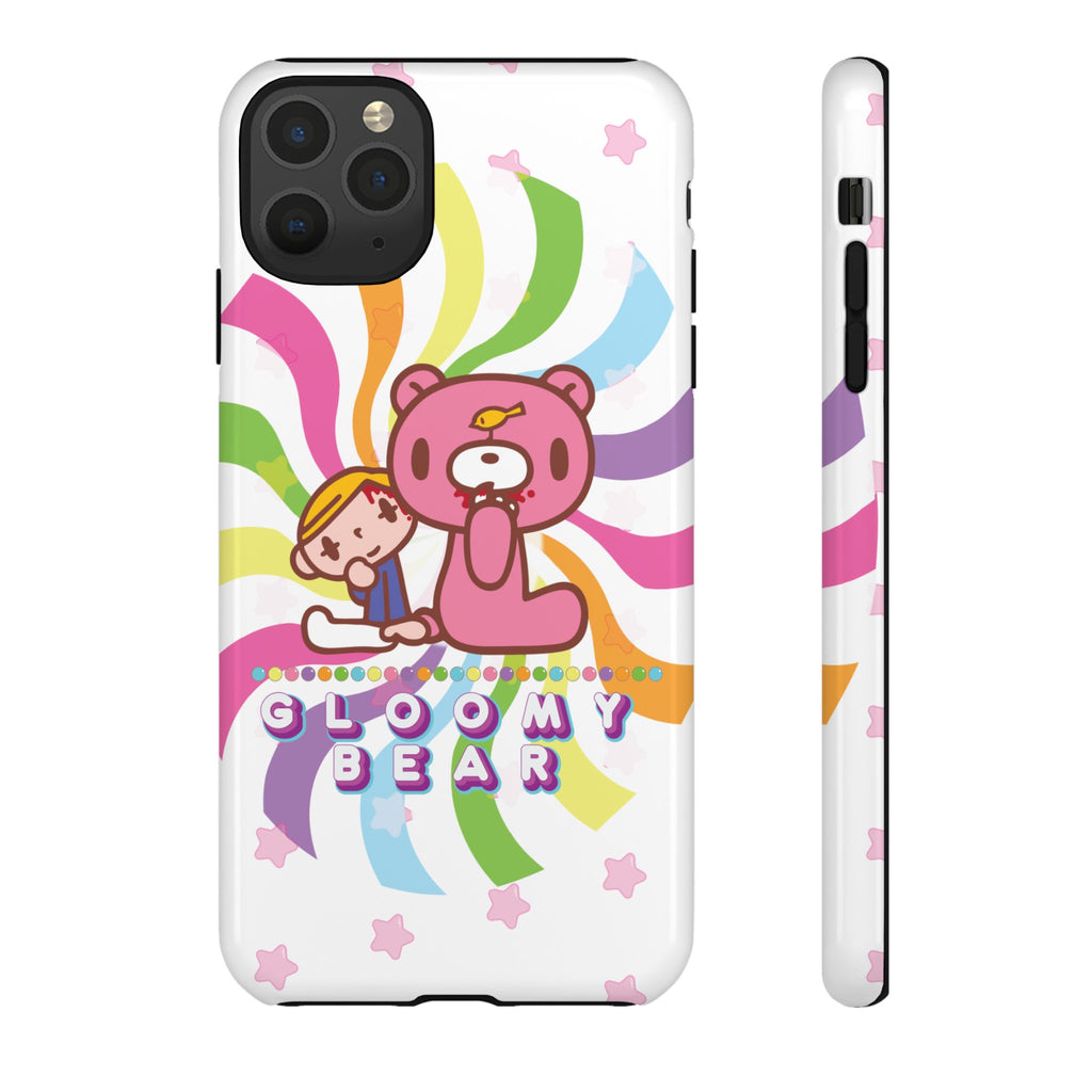 Swirly Rainbow Gloomy Bear - Tough Phone Case