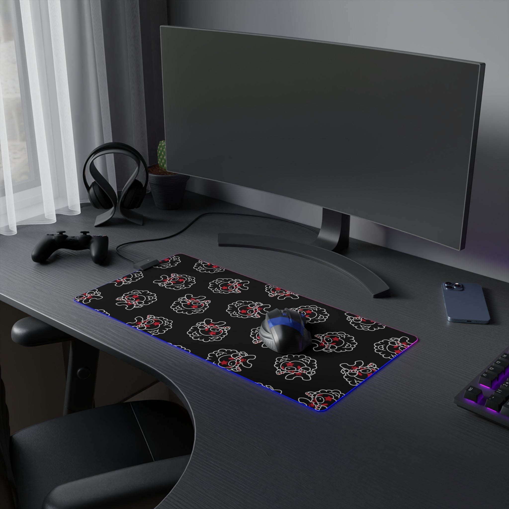 Leo Zodiac gloomy bear LED Gaming Mouse Pad