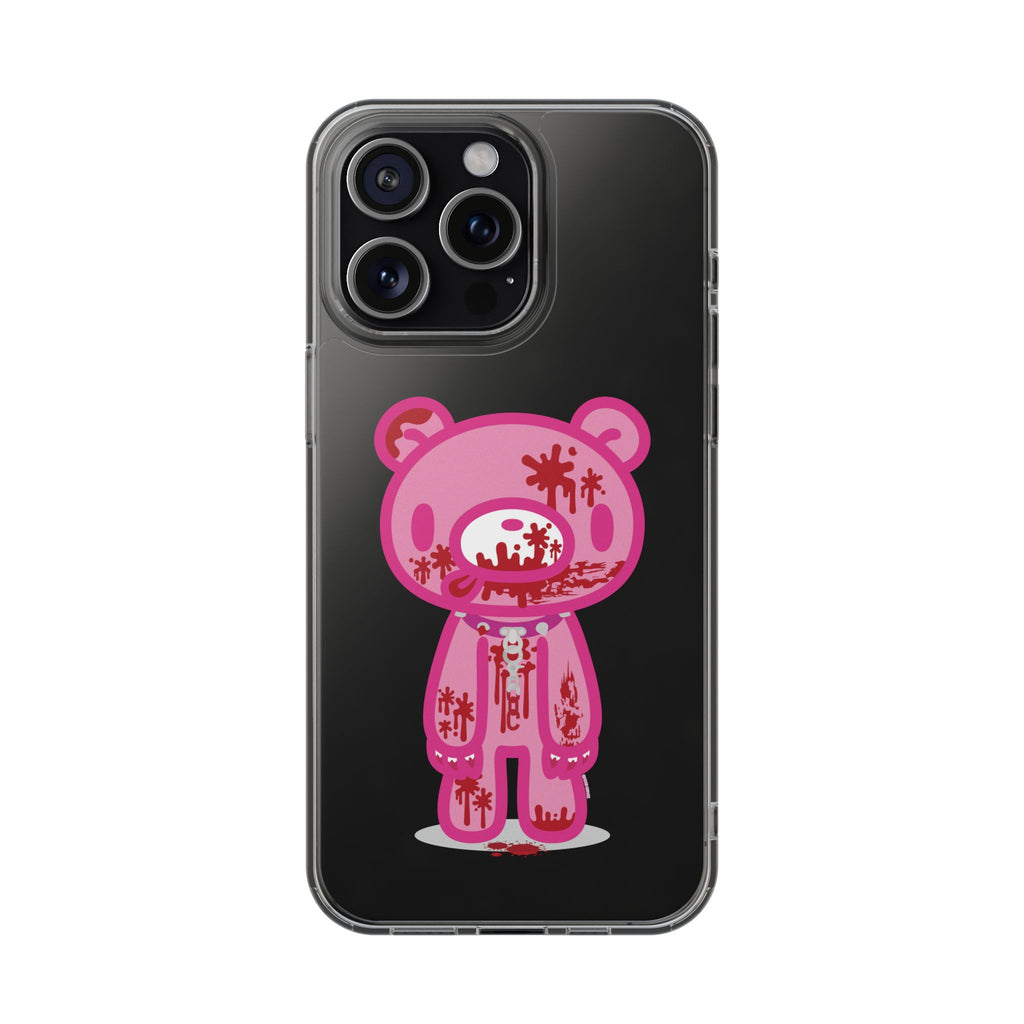 Pink Gloomy Bear Bloody - Clear Phone Case