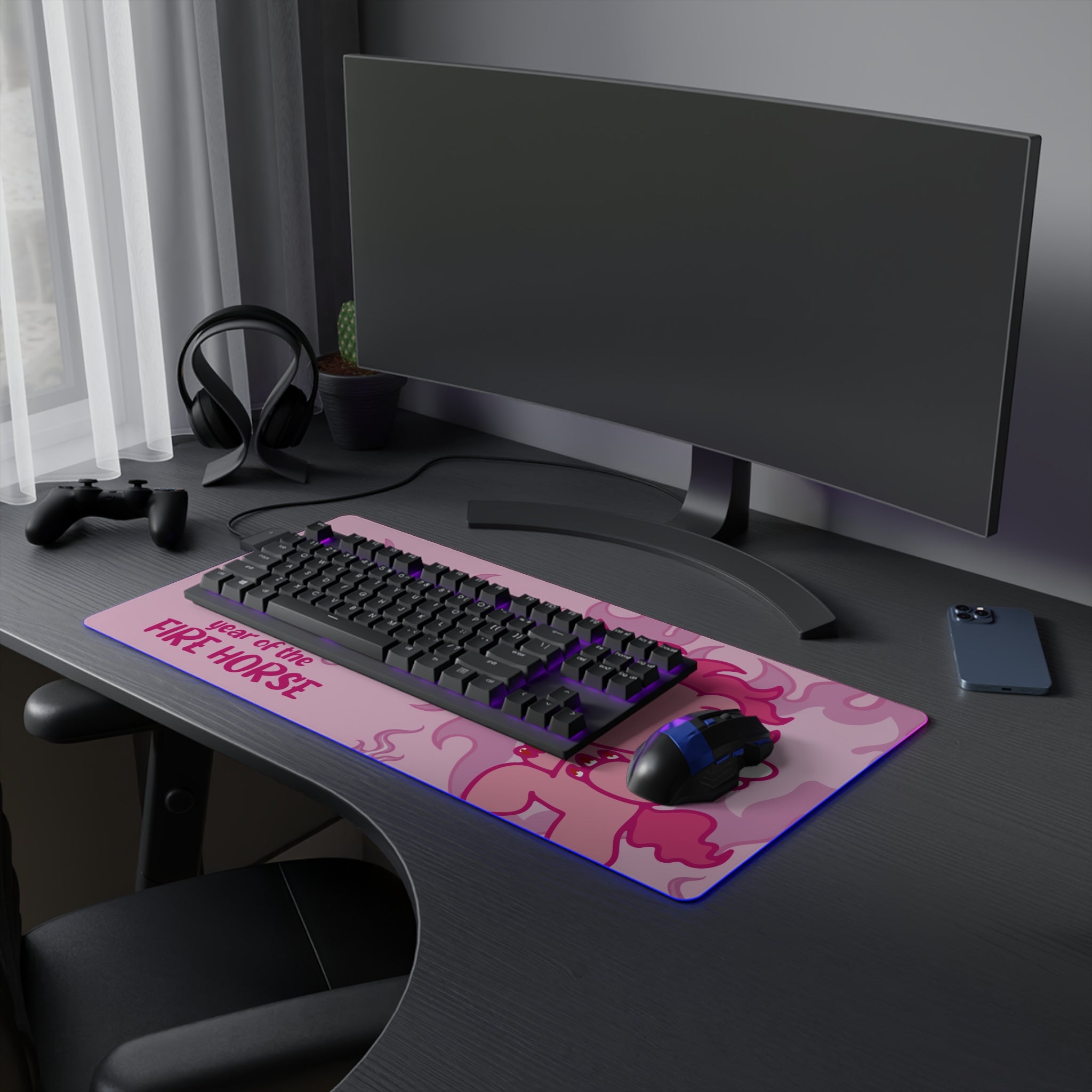 Fire Horse Gloomy Bear LED Gaming Mouse Pad