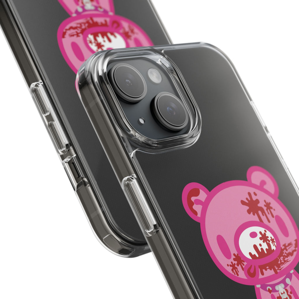 Pink Gloomy Bear Bloody - Clear Phone Case