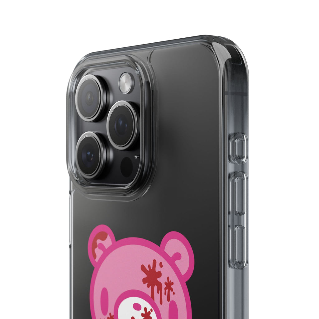 Pink Gloomy Bear Bloody - Clear Phone Case