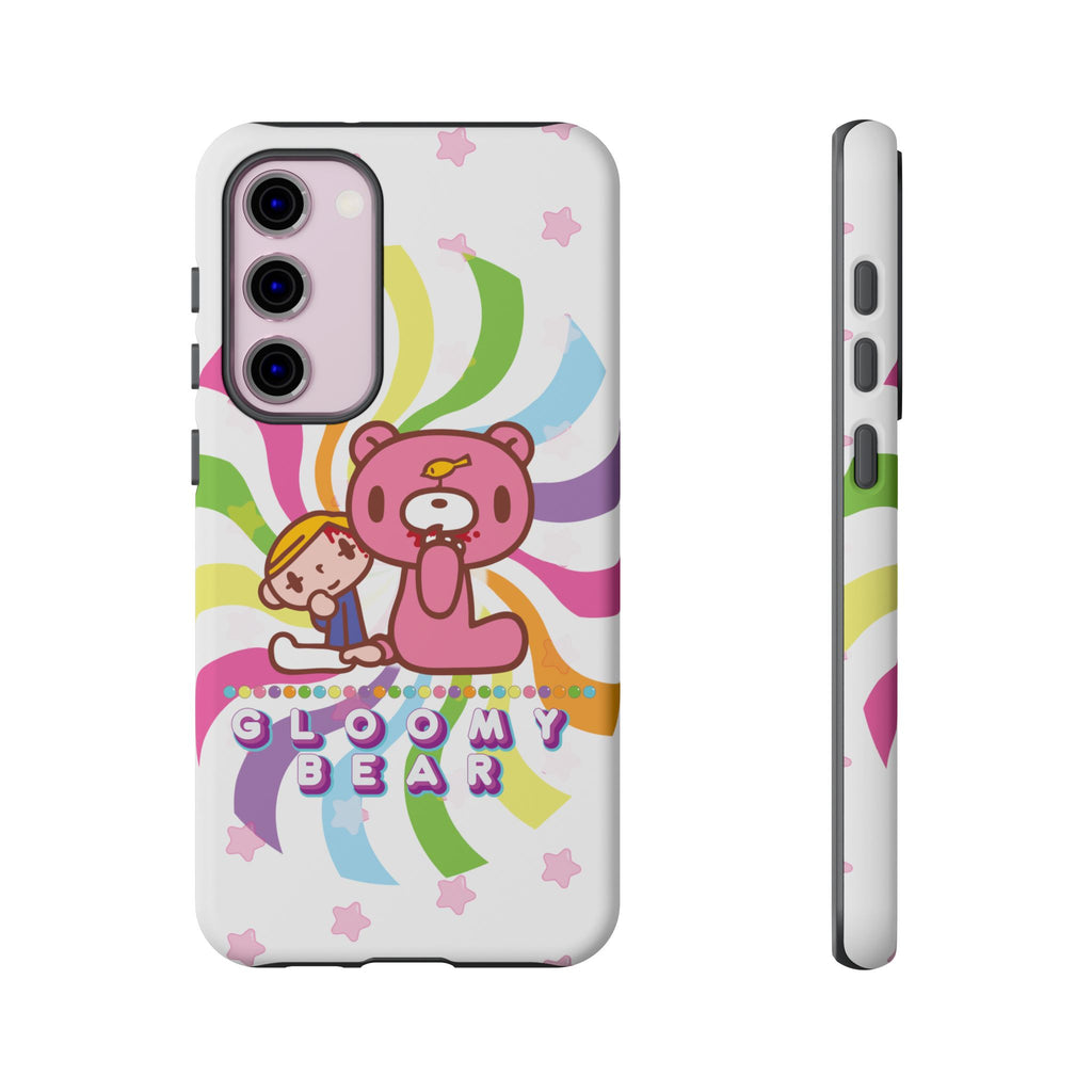 Swirly Rainbow Gloomy Bear - Tough Phone Case