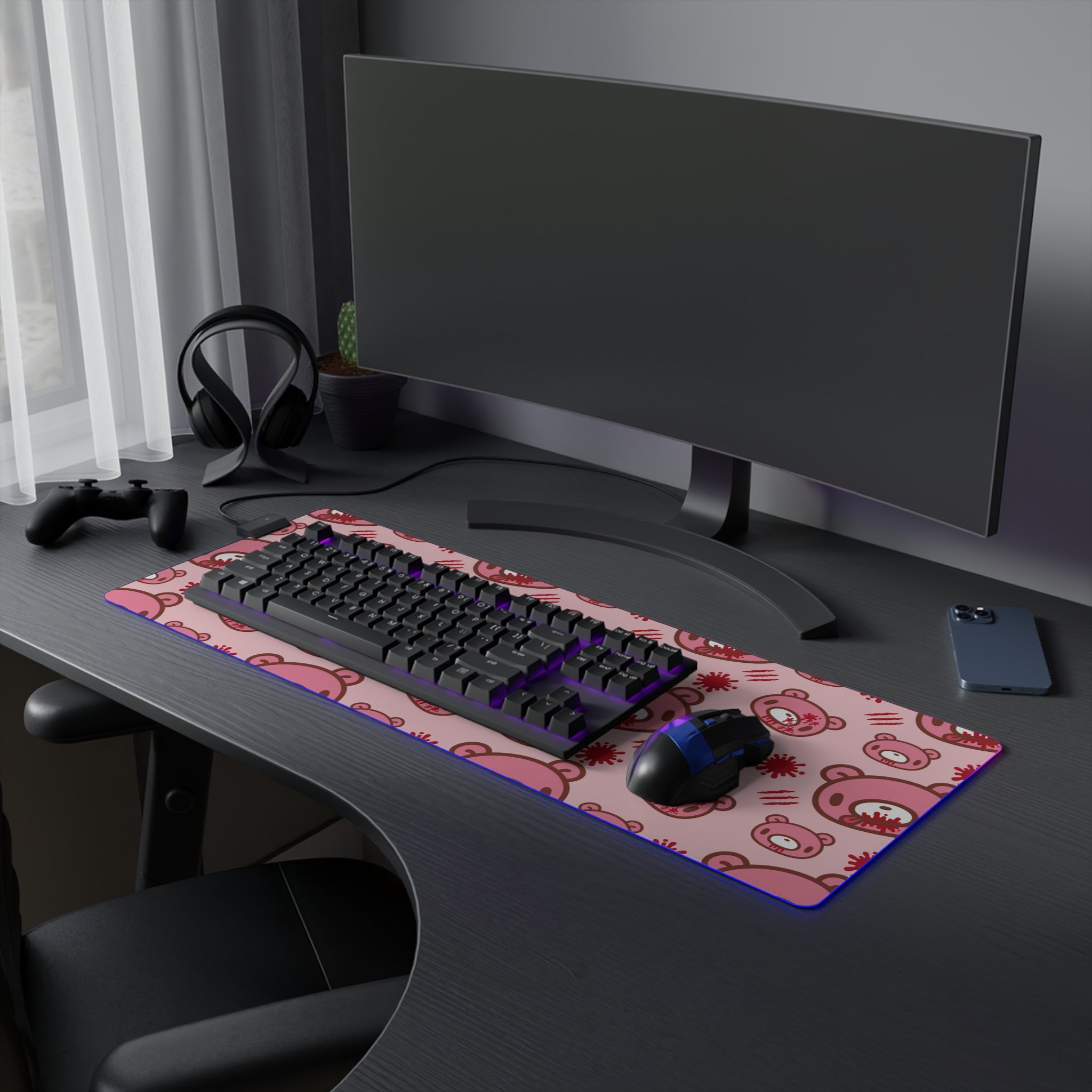 Gloomy Bear LED Gaming Mouse Pad