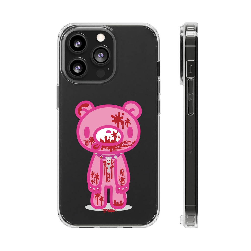 Pink Gloomy Bear Bloody - Clear Phone Case