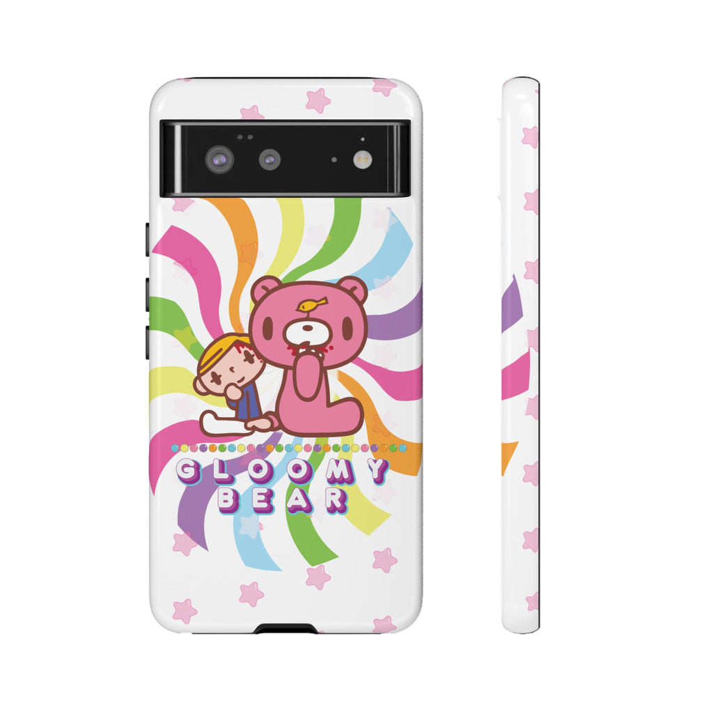 Swirly Rainbow Gloomy Bear - Tough Phone Case