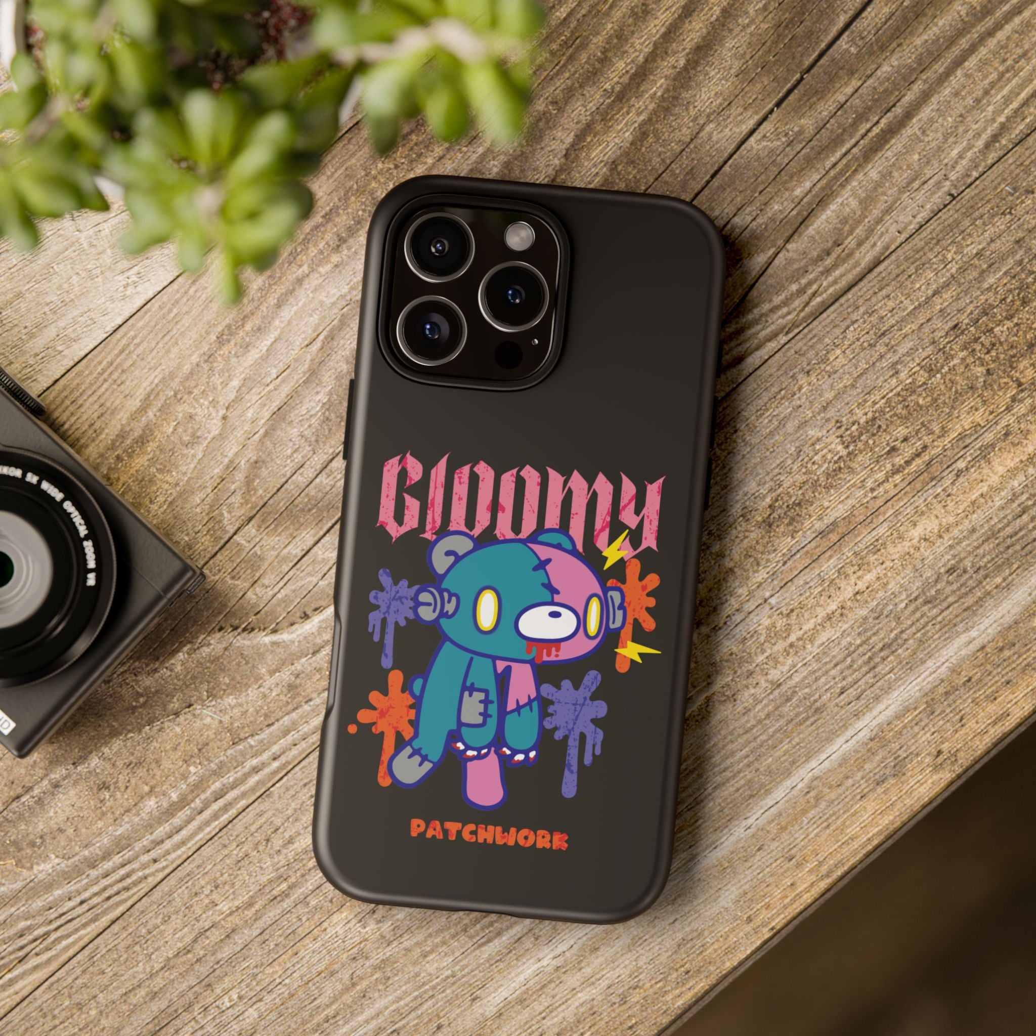 gloomy bear Halloween patchwork Phone Case