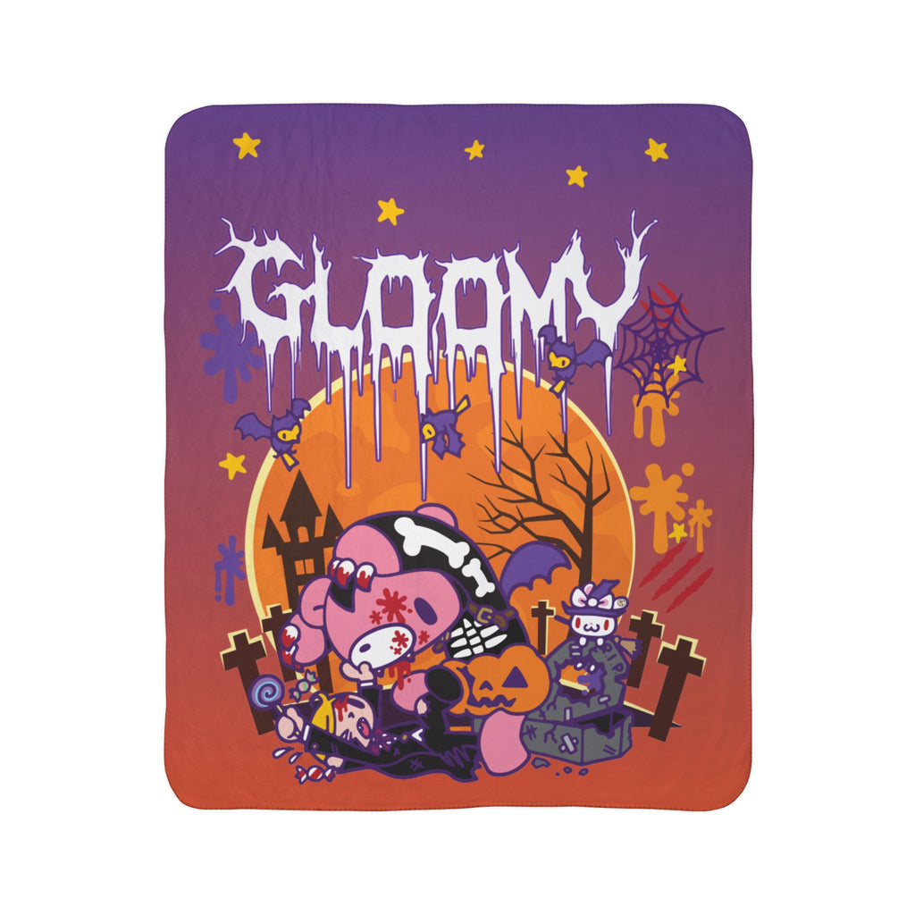 Gloomy Bear Halloween Hunt Fleece Sherpa Blanket