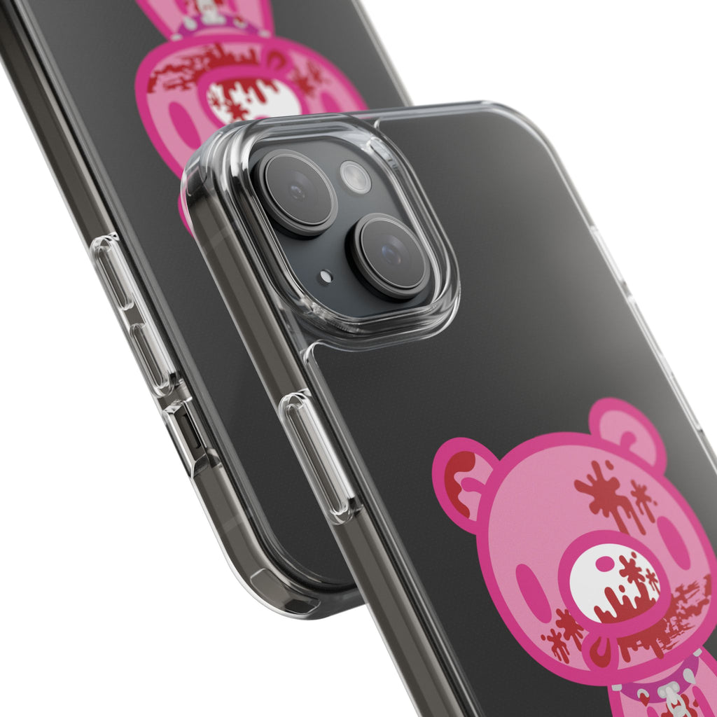 Pink Gloomy Bear Bloody - Clear Phone Case