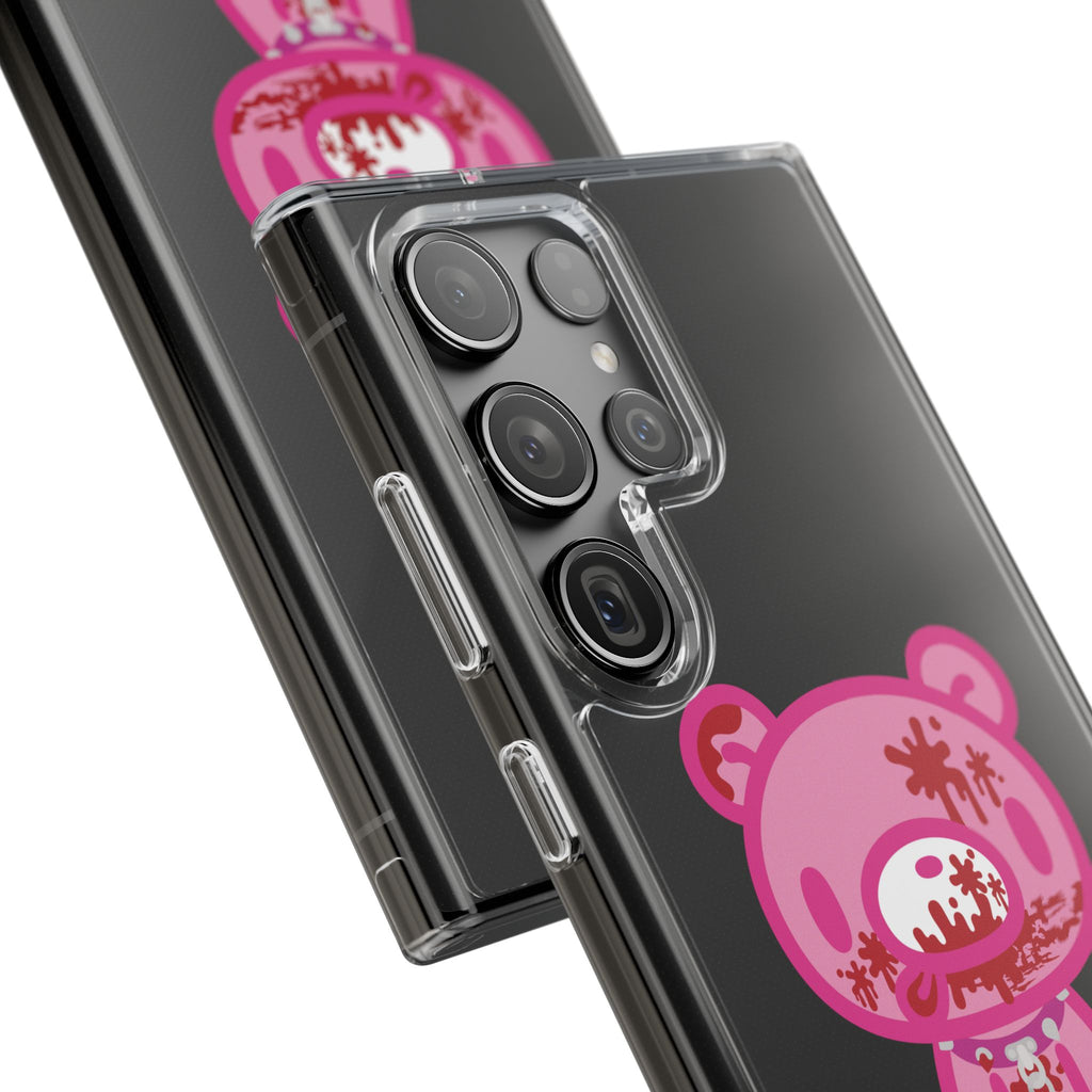 Pink Gloomy Bear Bloody - Clear Phone Case