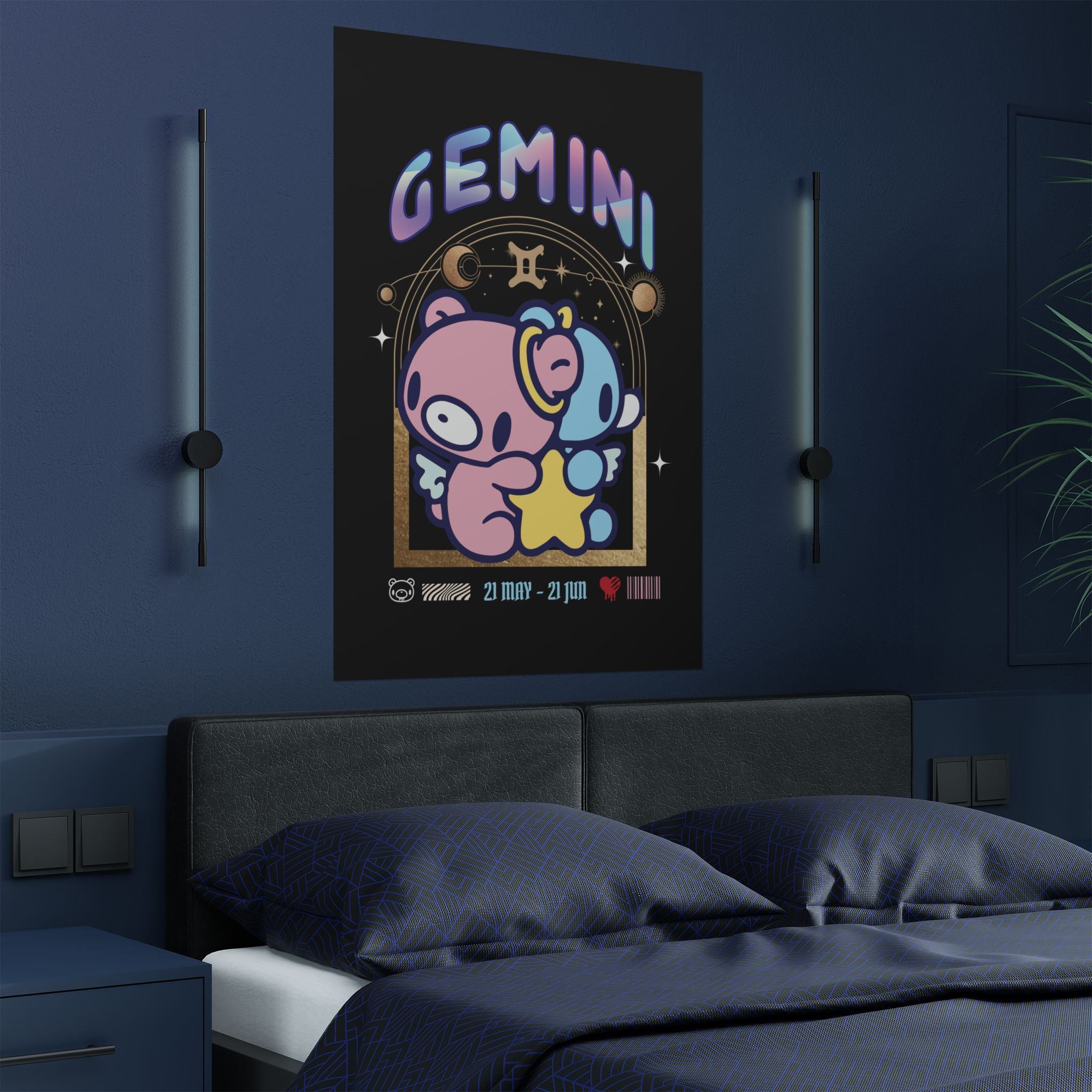 Gloomy gemini Zodiac Satin Posters (300gsm)