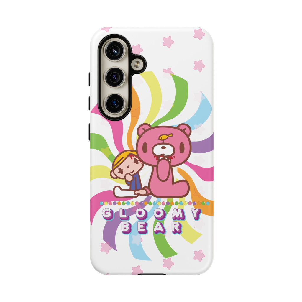 Swirly Rainbow Gloomy Bear - Tough Phone Case